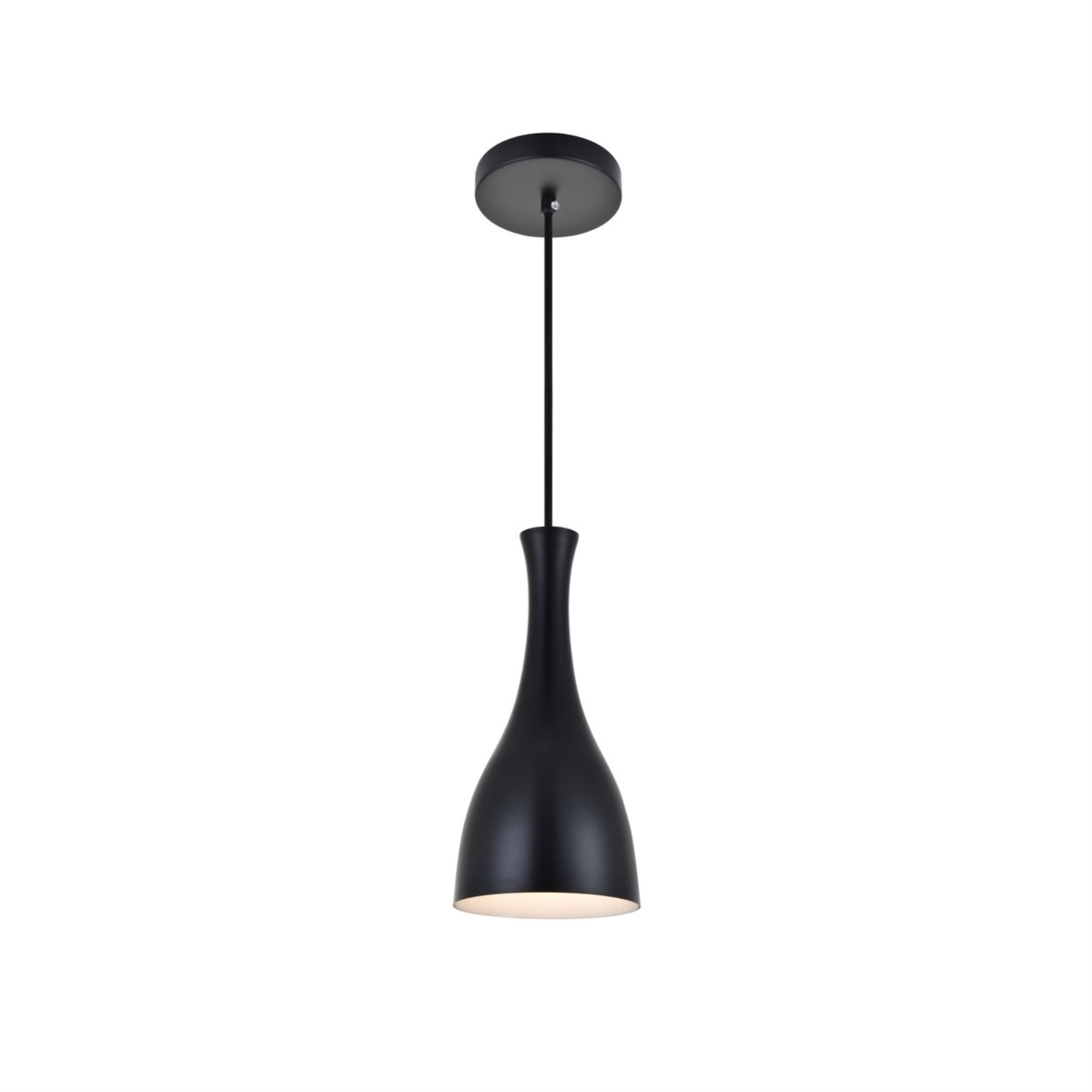 Living District Aiken 1-Light Modern Aluminum Pendant In Black