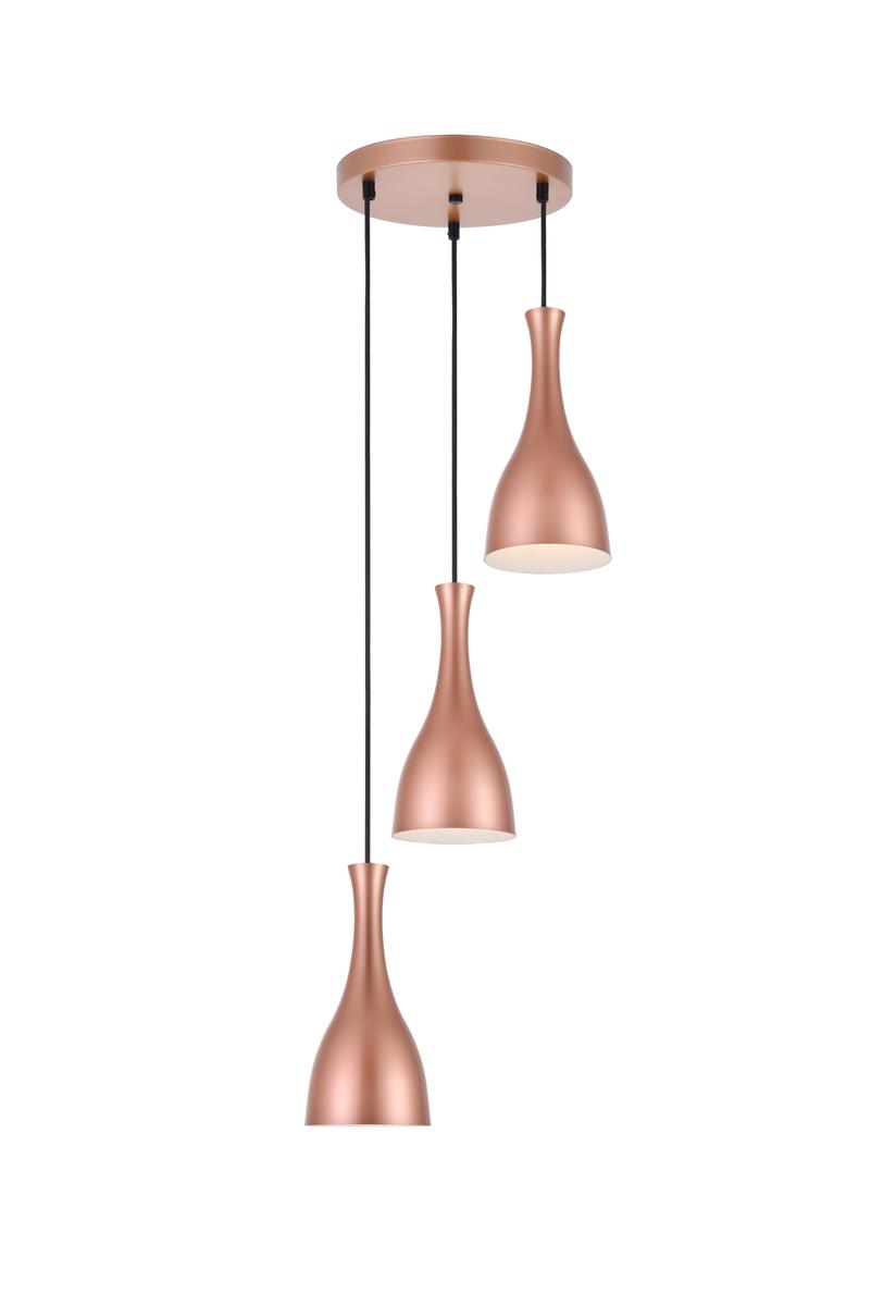 Living District Aiken 3 Light Honey Gold Pendant