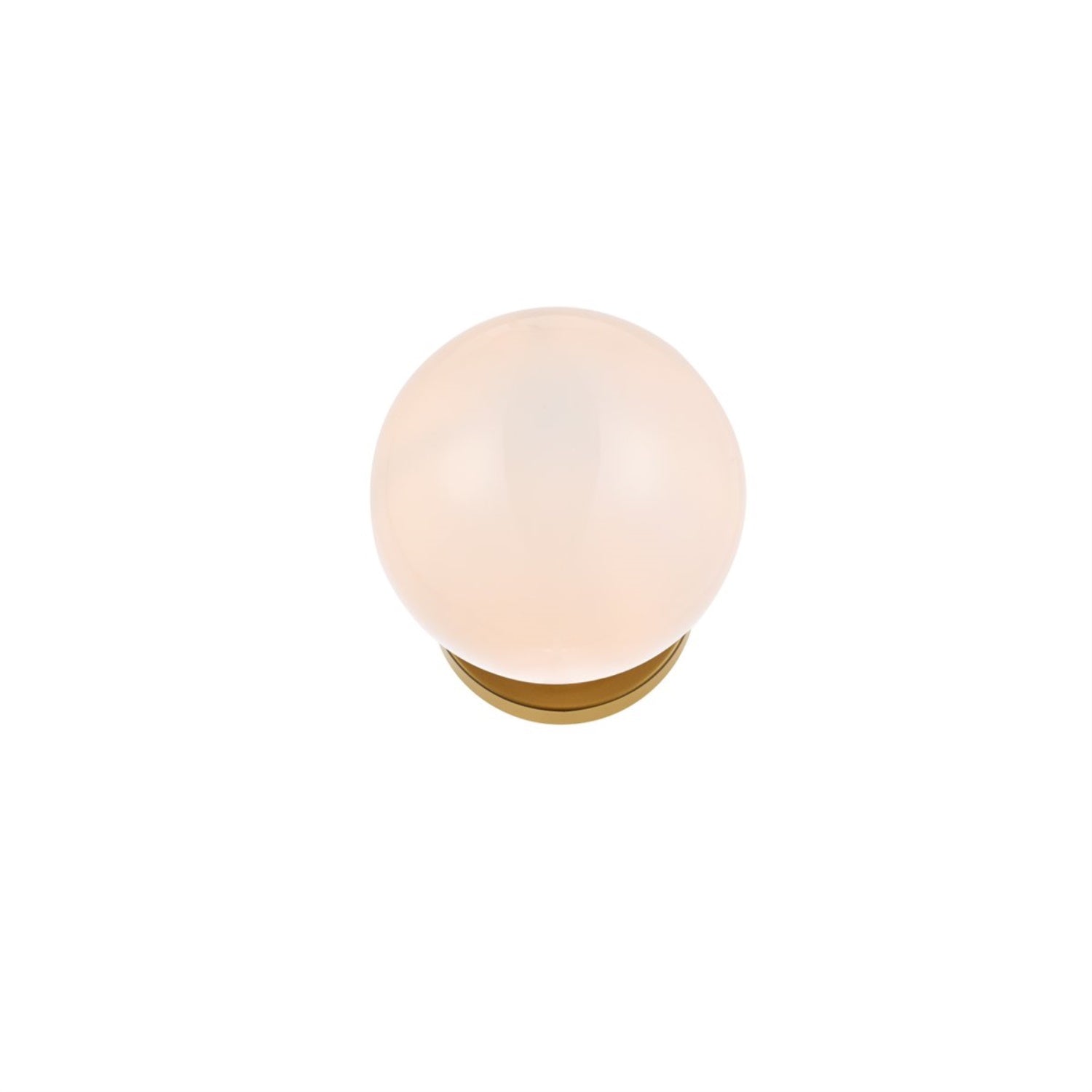 Living District Mimi 1-Light Metal Flush Mount In Brass And Frosted White