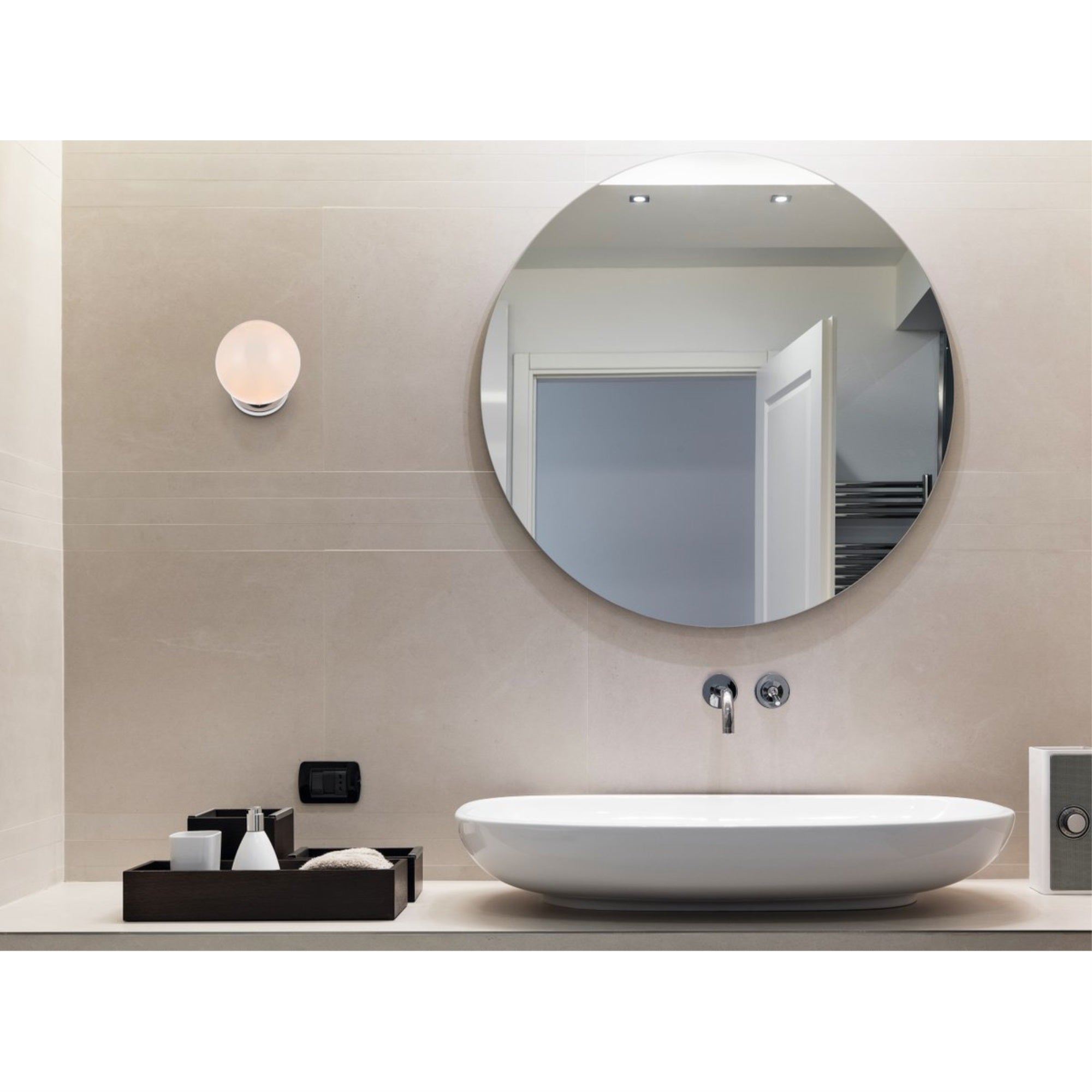 Mimi Six Inch Dual Flush Mount And Bath Sconce In Chrome With Frosted Glass