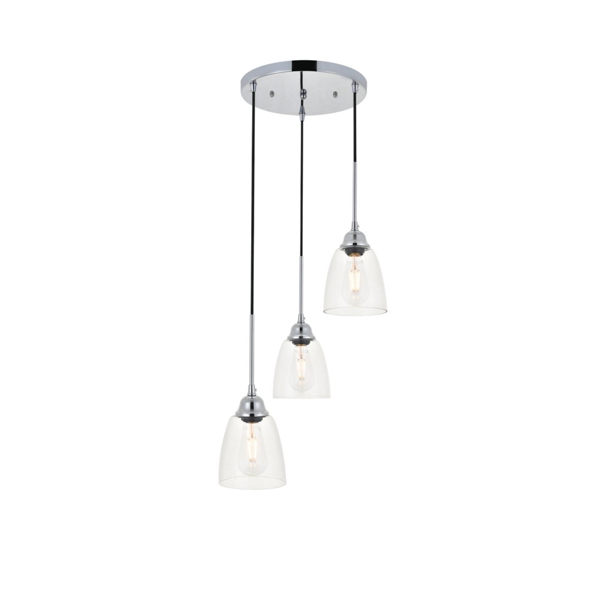 Living District Felicity 3 Light Chrome Pendant