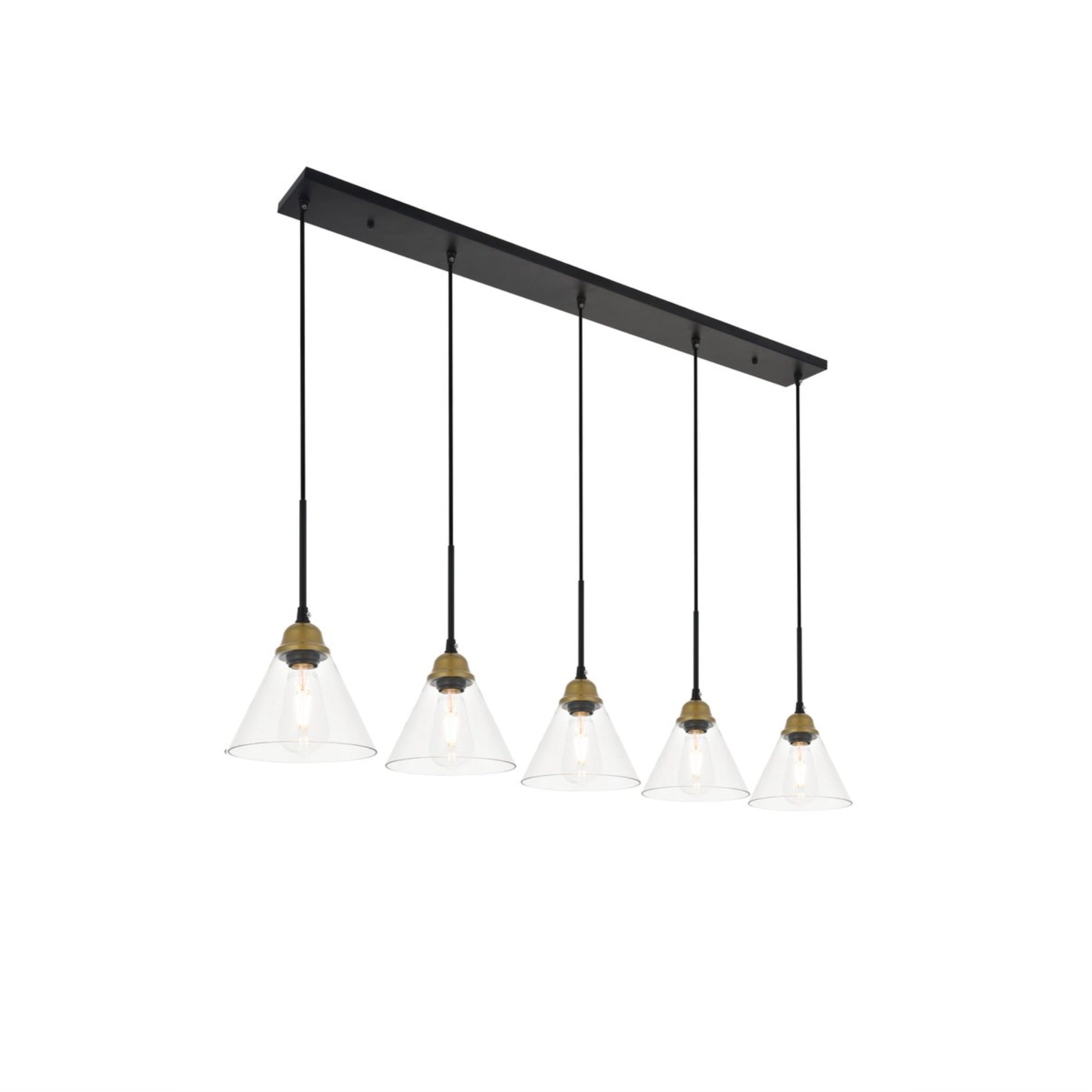 Living District Histoire 5 Light Brass And Black Pendant