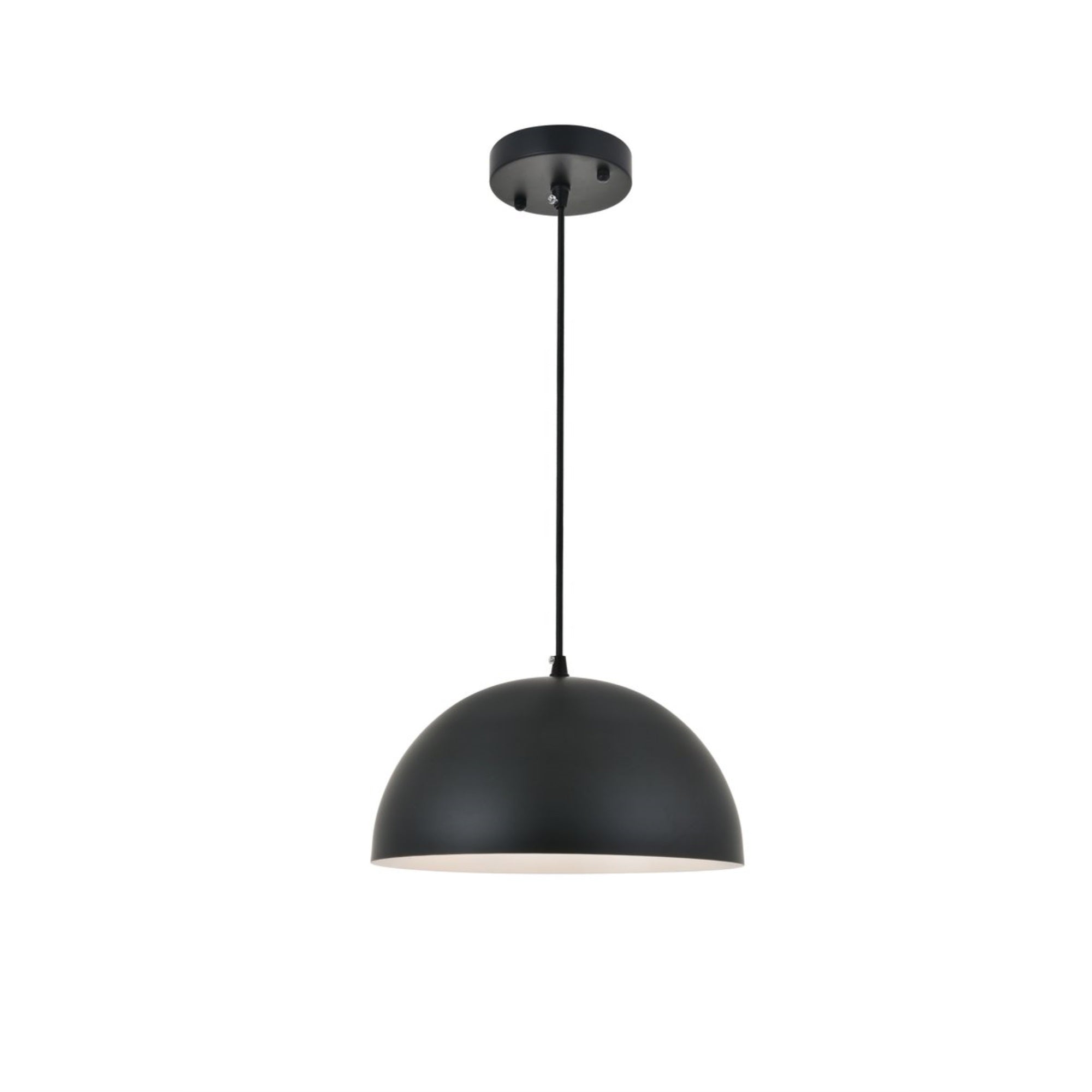 Living District Forte 1-Light Mid-Century Metal Pendant In Black