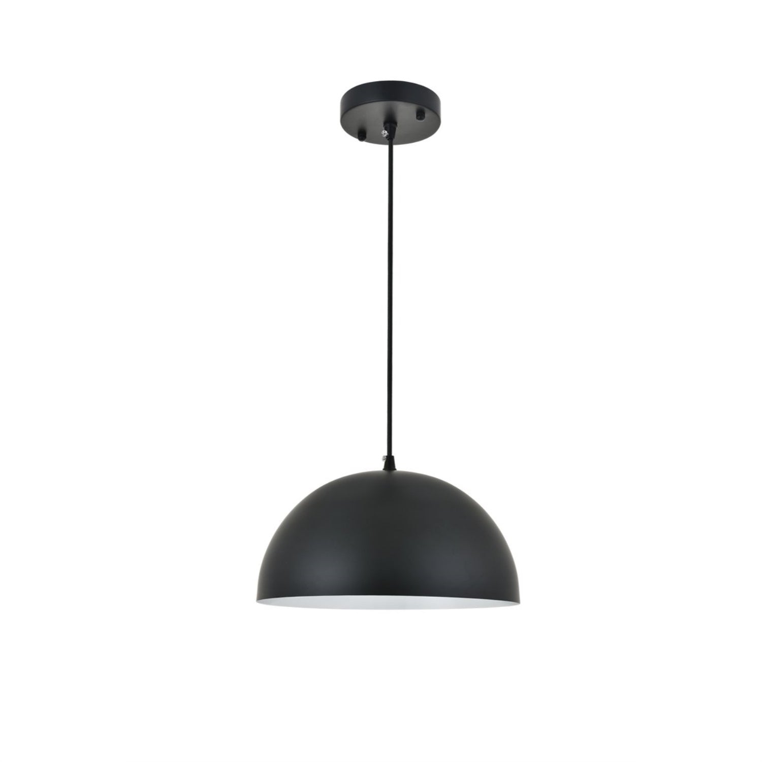 Living District Forte 1-Light Mid-Century Metal Pendant In Black