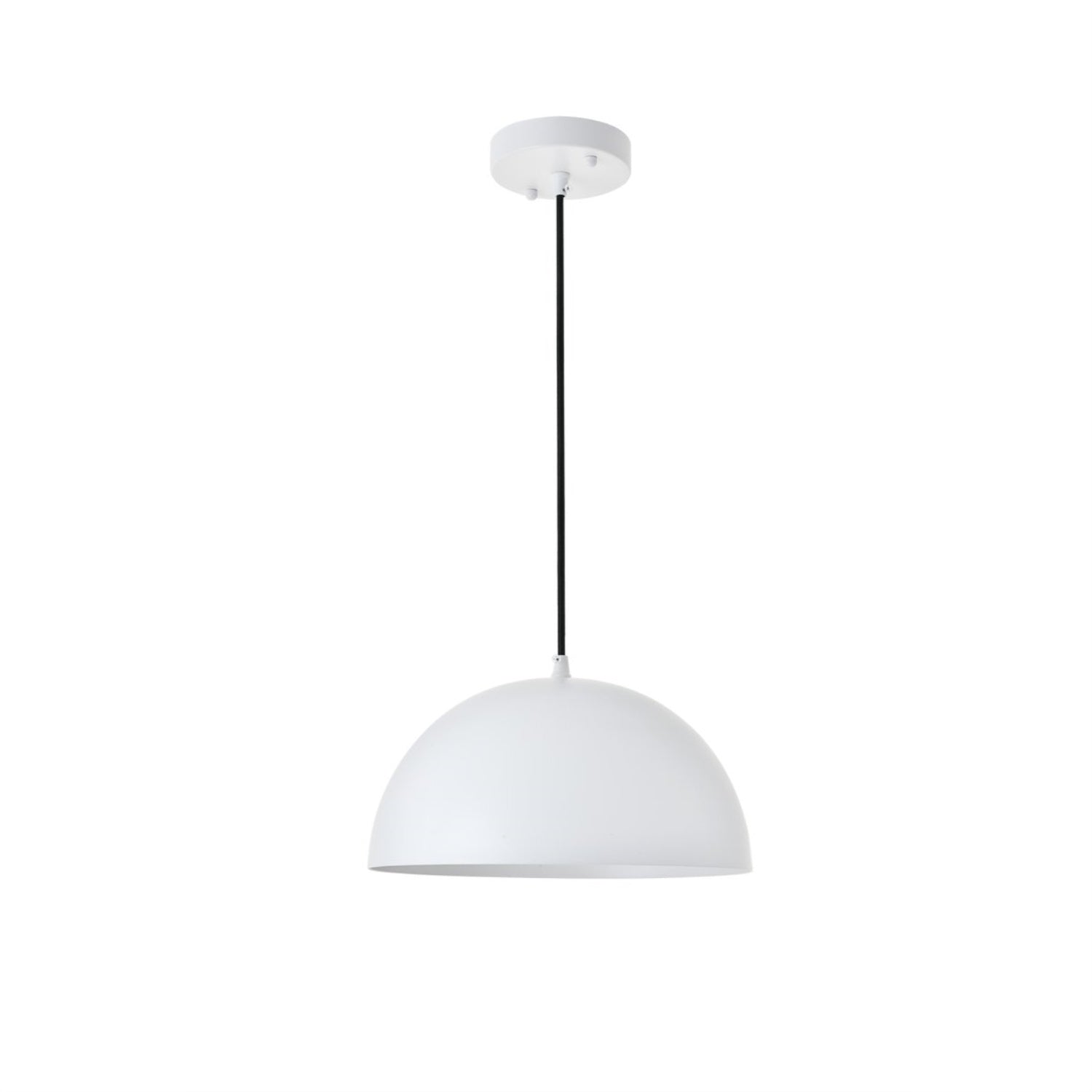 Living District Forte 1-Light Pendant Light, Metal, White Finish, Model LD4022D12WH