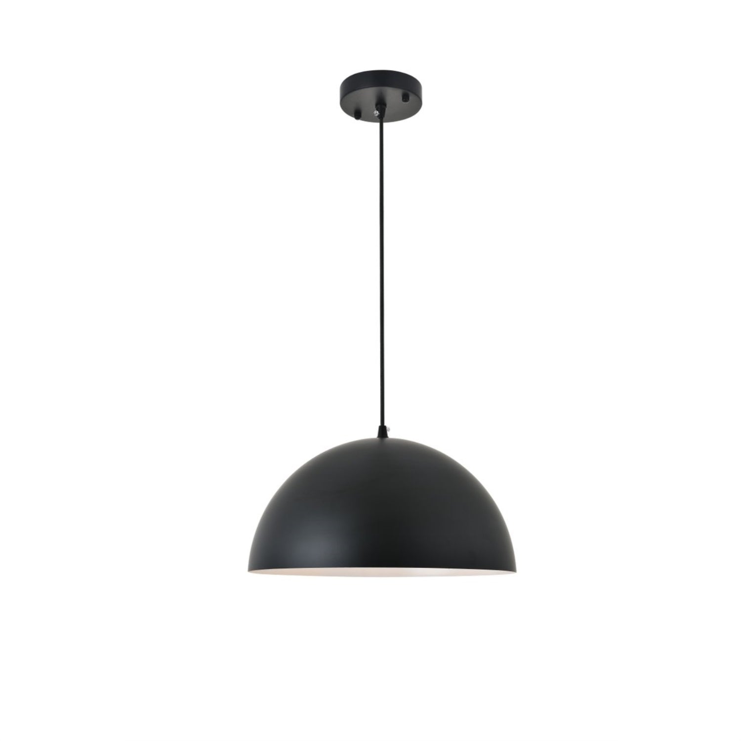 Living District Forte 1-Light Mid-Century Metal Pendant In Black Finish