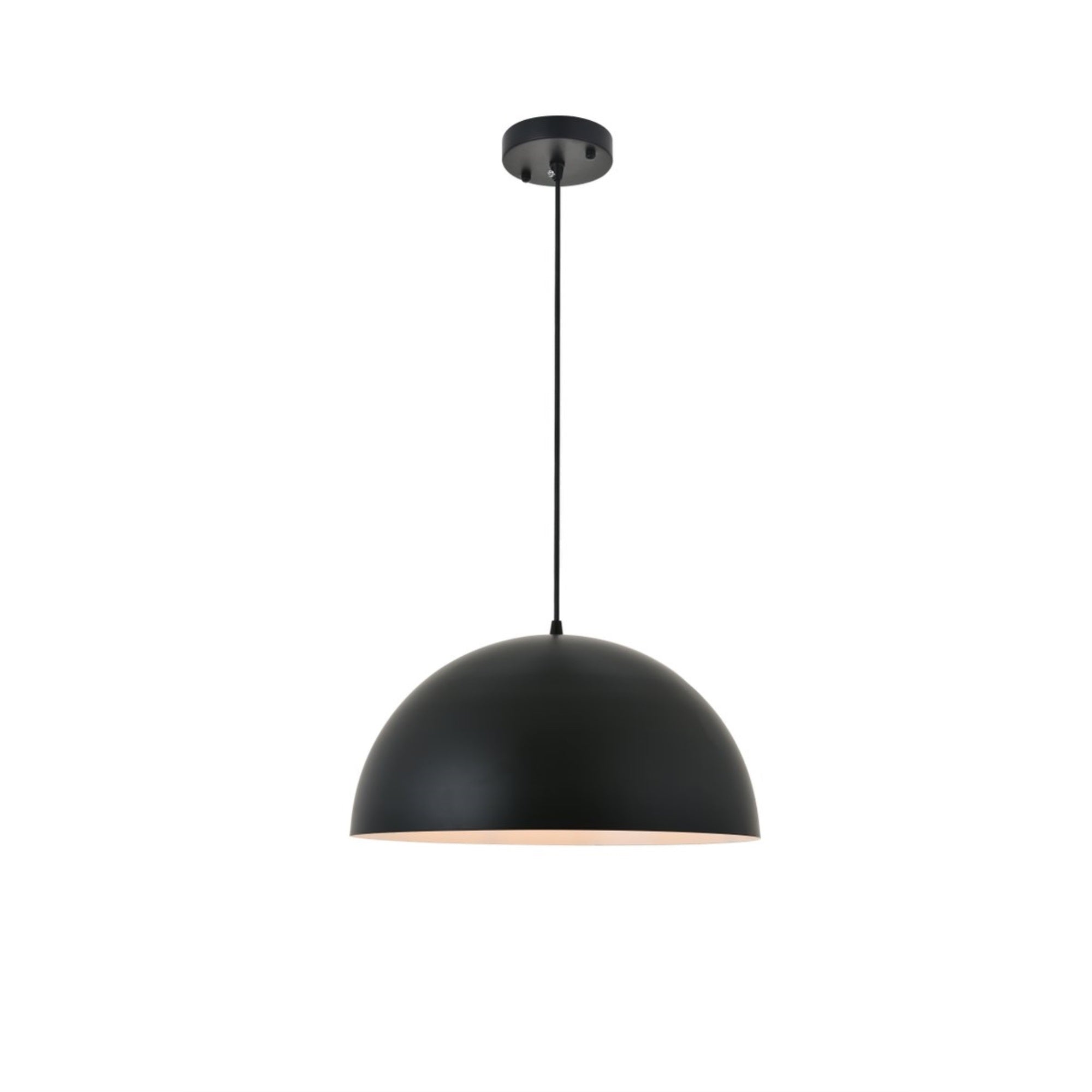 Living District Forte Pendant Light, 1 Lt, Metal, Black, Model LD4025D16BK