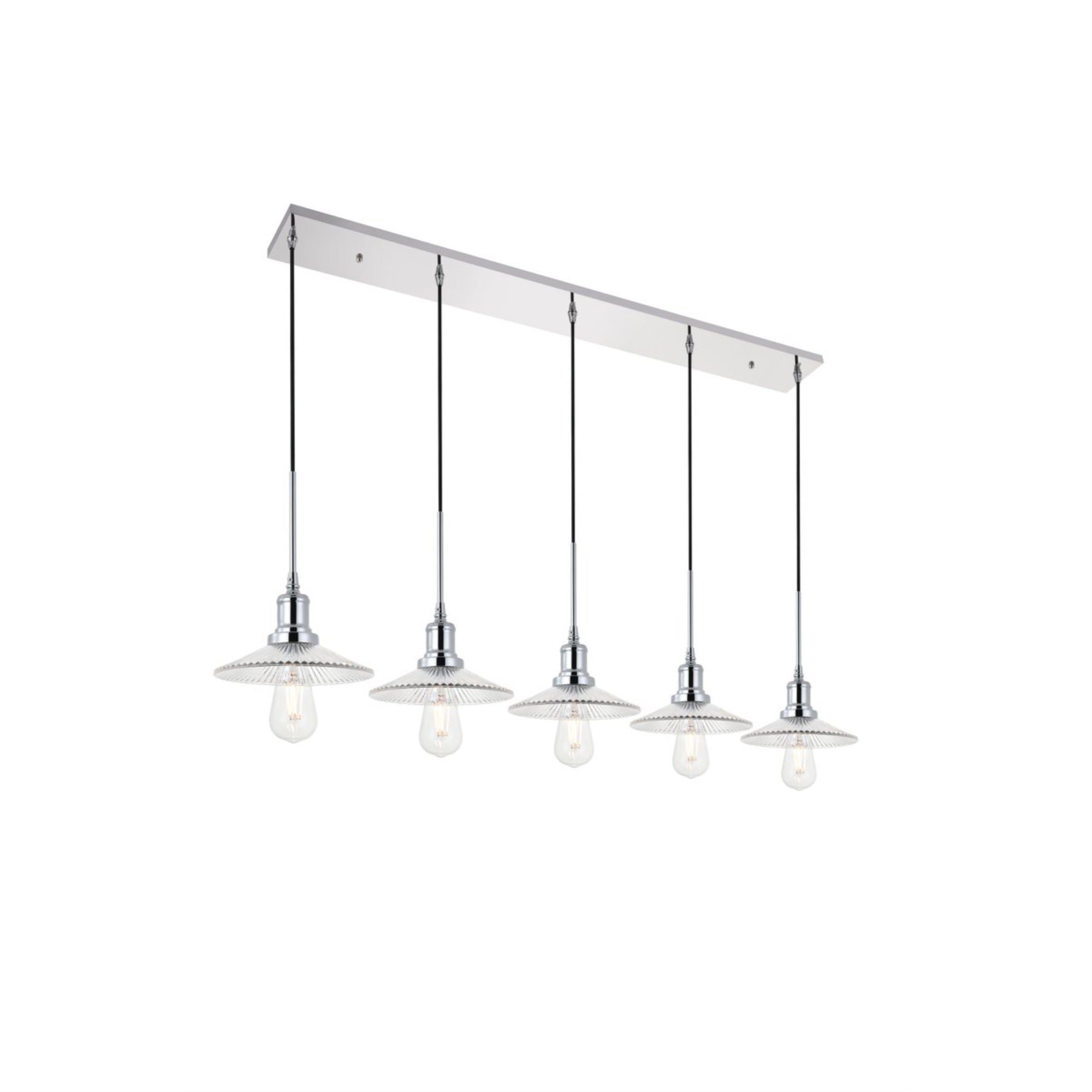 Living District Chrome 5-Light Pendant Ceiling Fixture - Modern Decorative Lighting