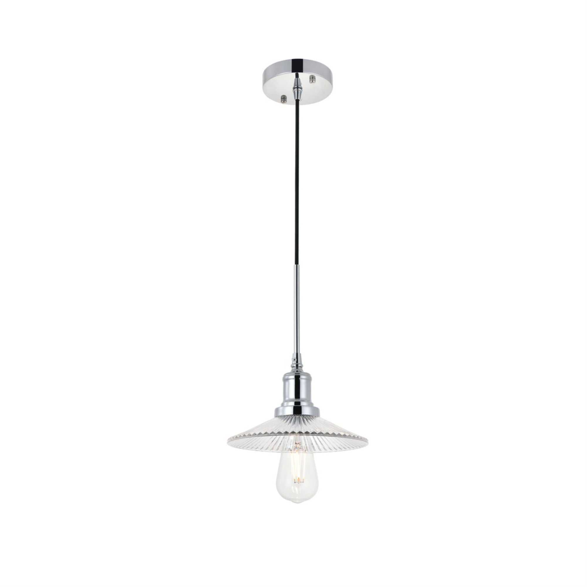 Living District Chrome Pendant Light - Modern Decorative Ceiling Fixture, 1 Light