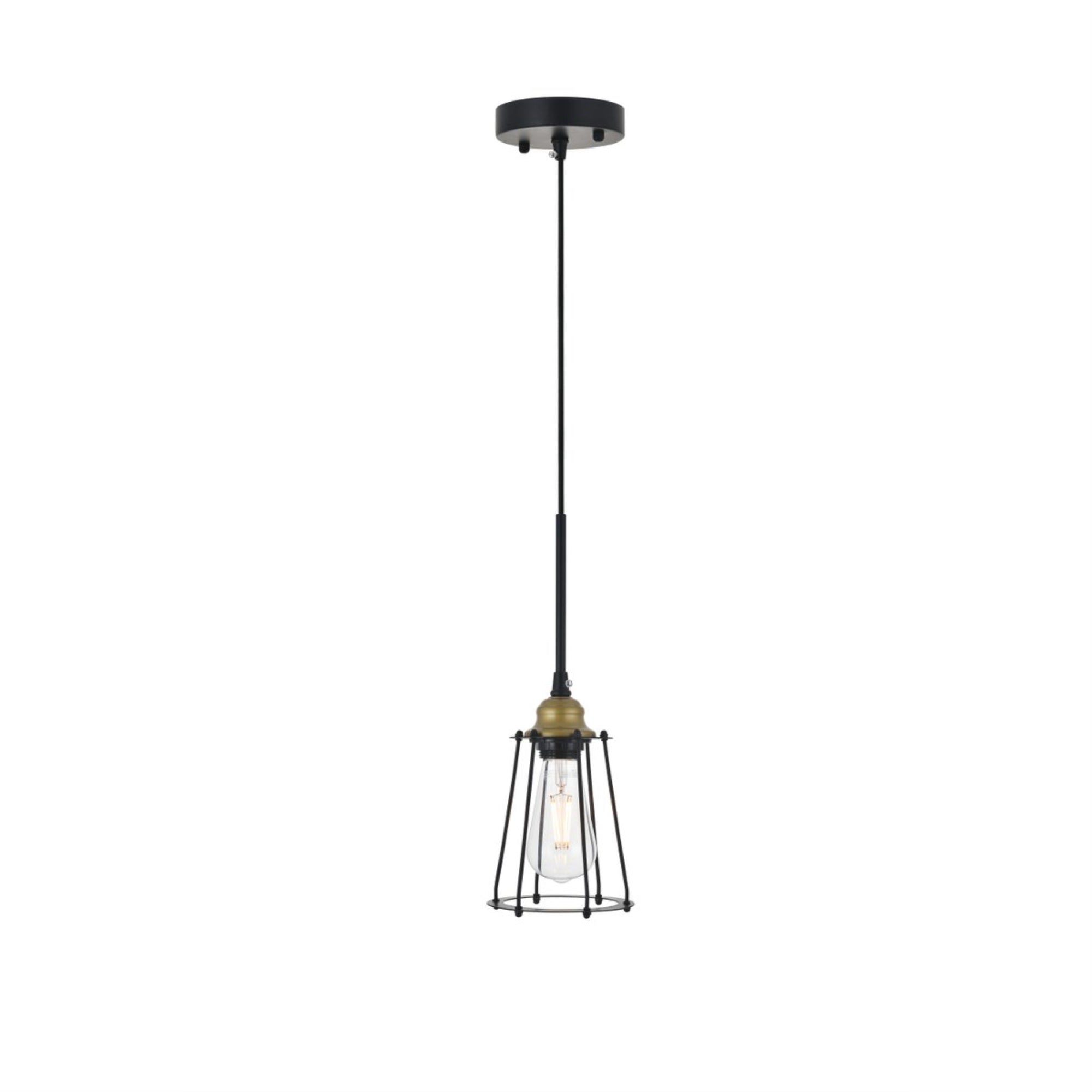 Auspice 1 light brass and black Pendant