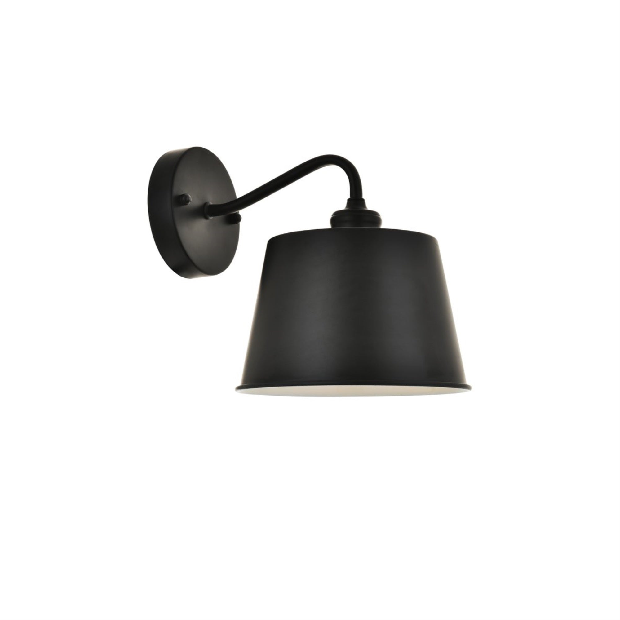 Living District 1-Light Mid-Century Metal Wall Sconce - Black Finish, Modern Design