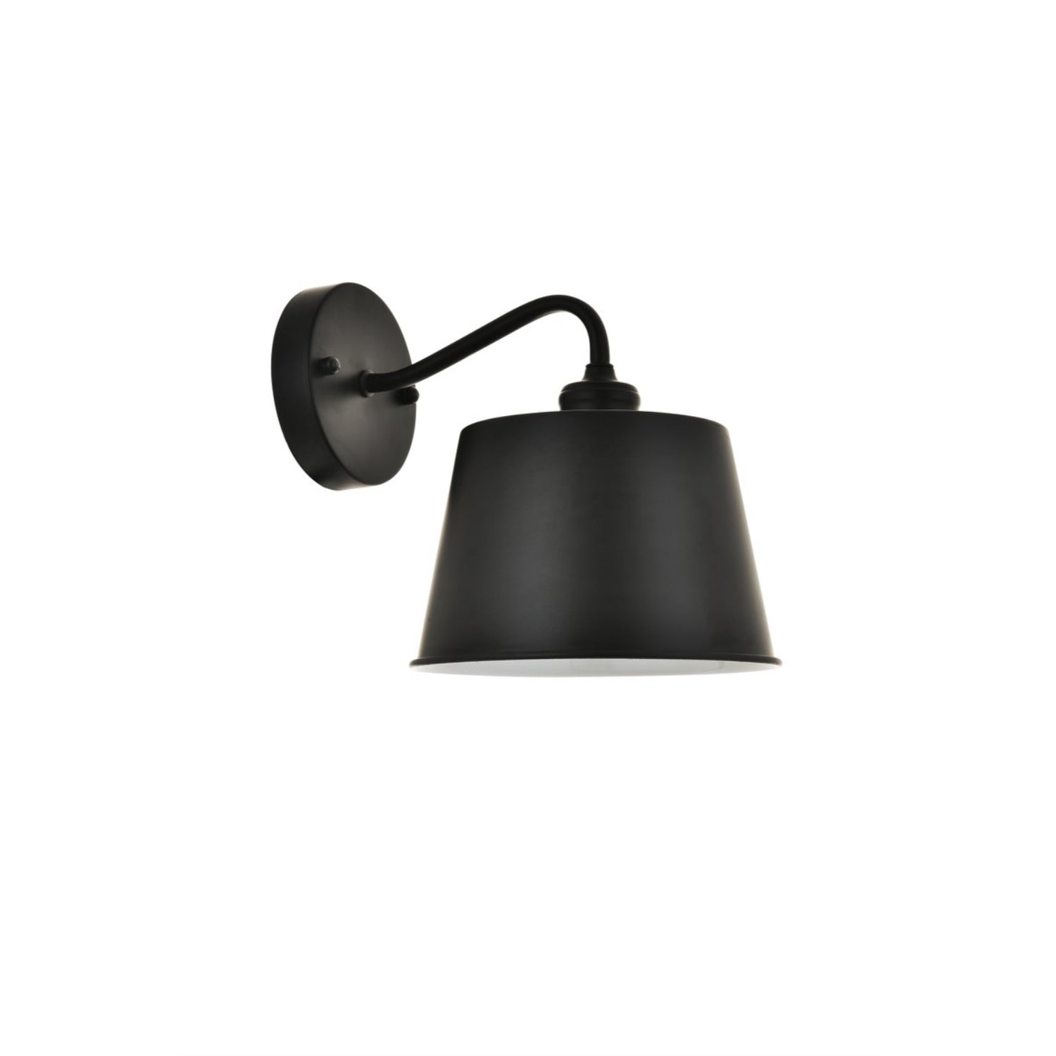 Living District 1-Light Mid-Century Metal Wall Sconce - Black Finish, Modern Design