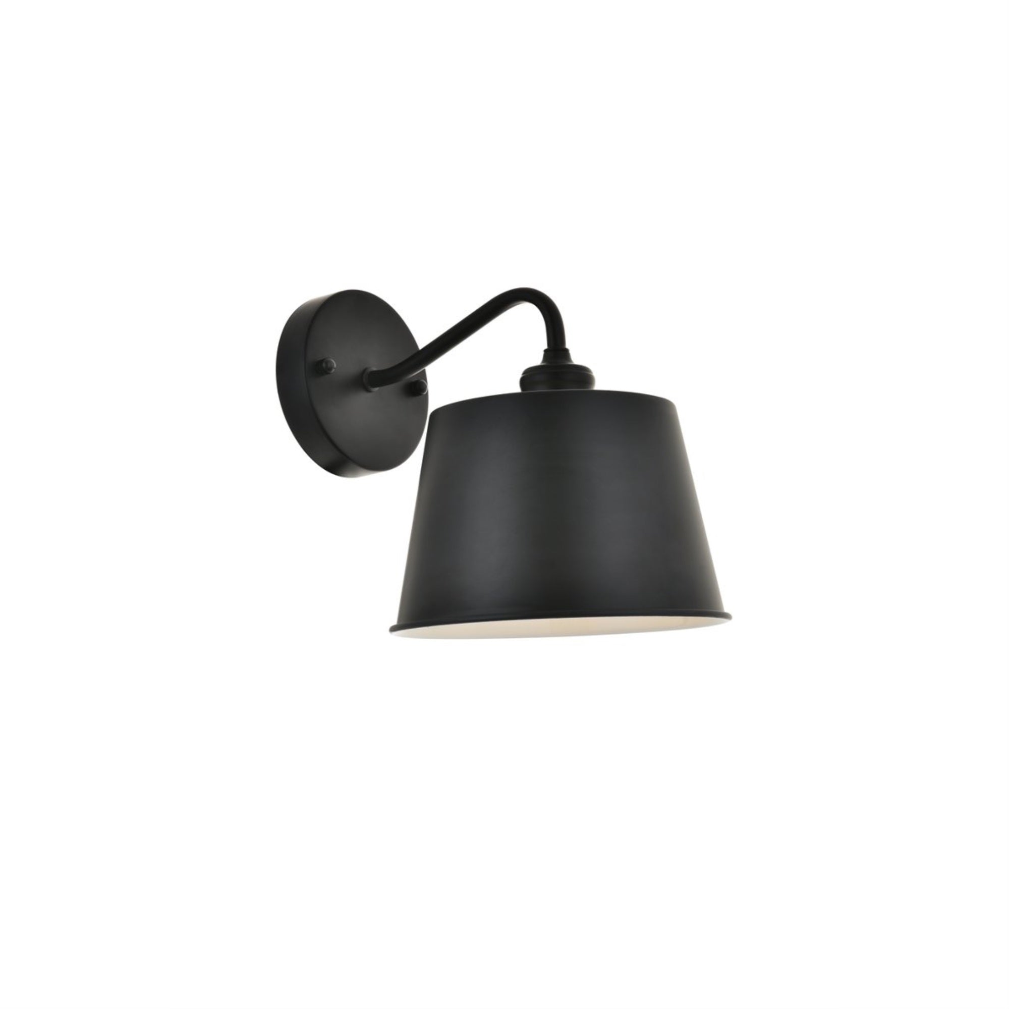 Living District 1-Light Mid-Century Metal Wall Sconce - Black Finish, Modern Design