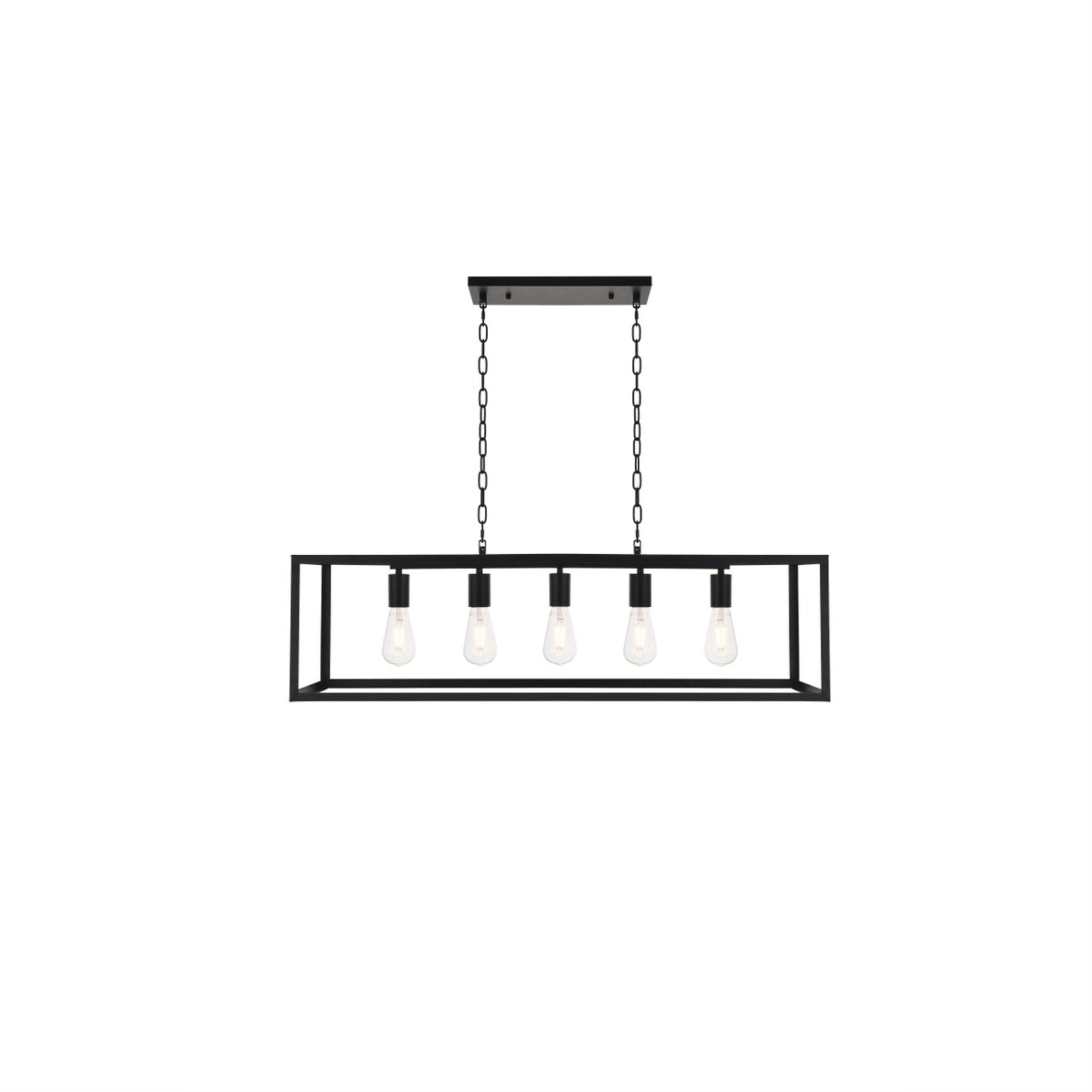Elegant Lighting 5 Light Pendant Black Metal LD4063D38BK