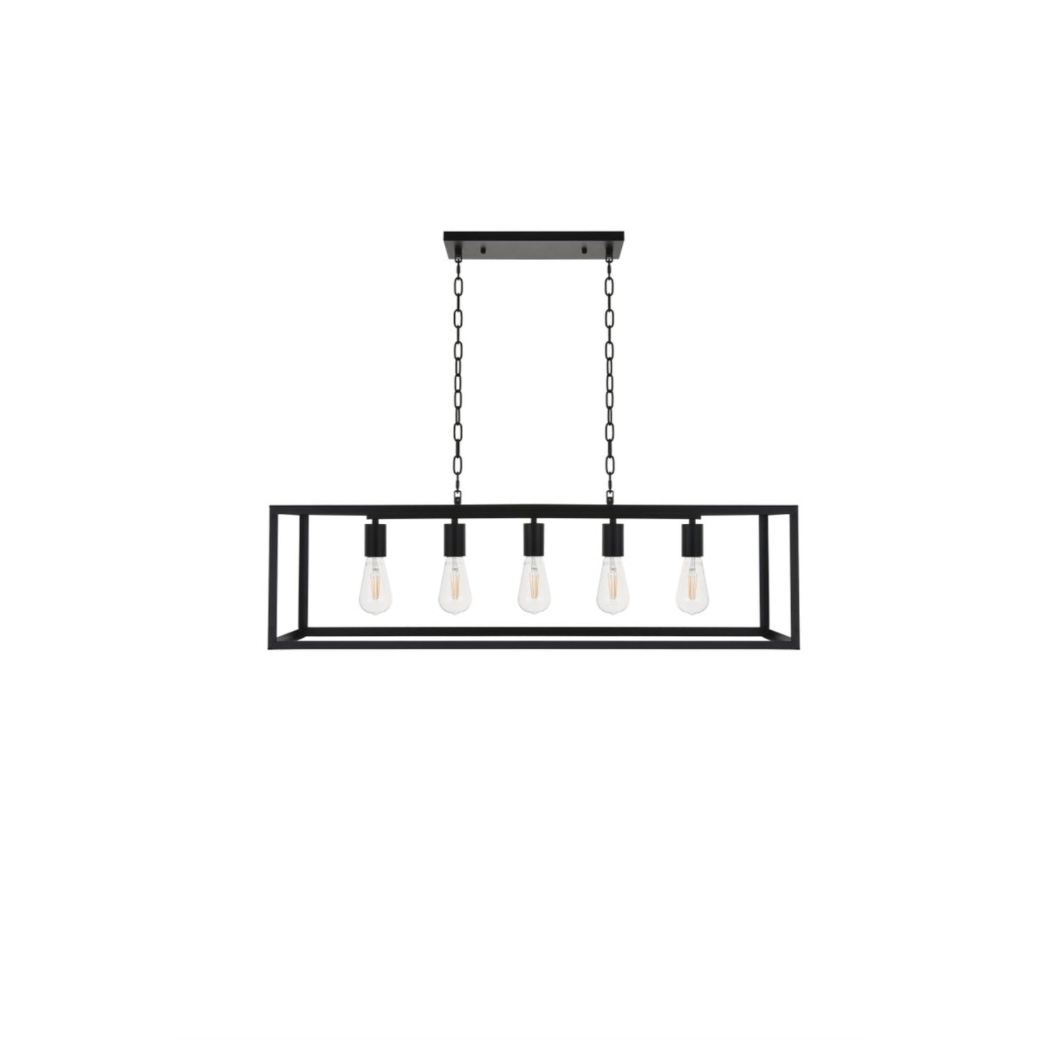 Elegant Lighting 5 Light Pendant Black Metal LD4063D38BK