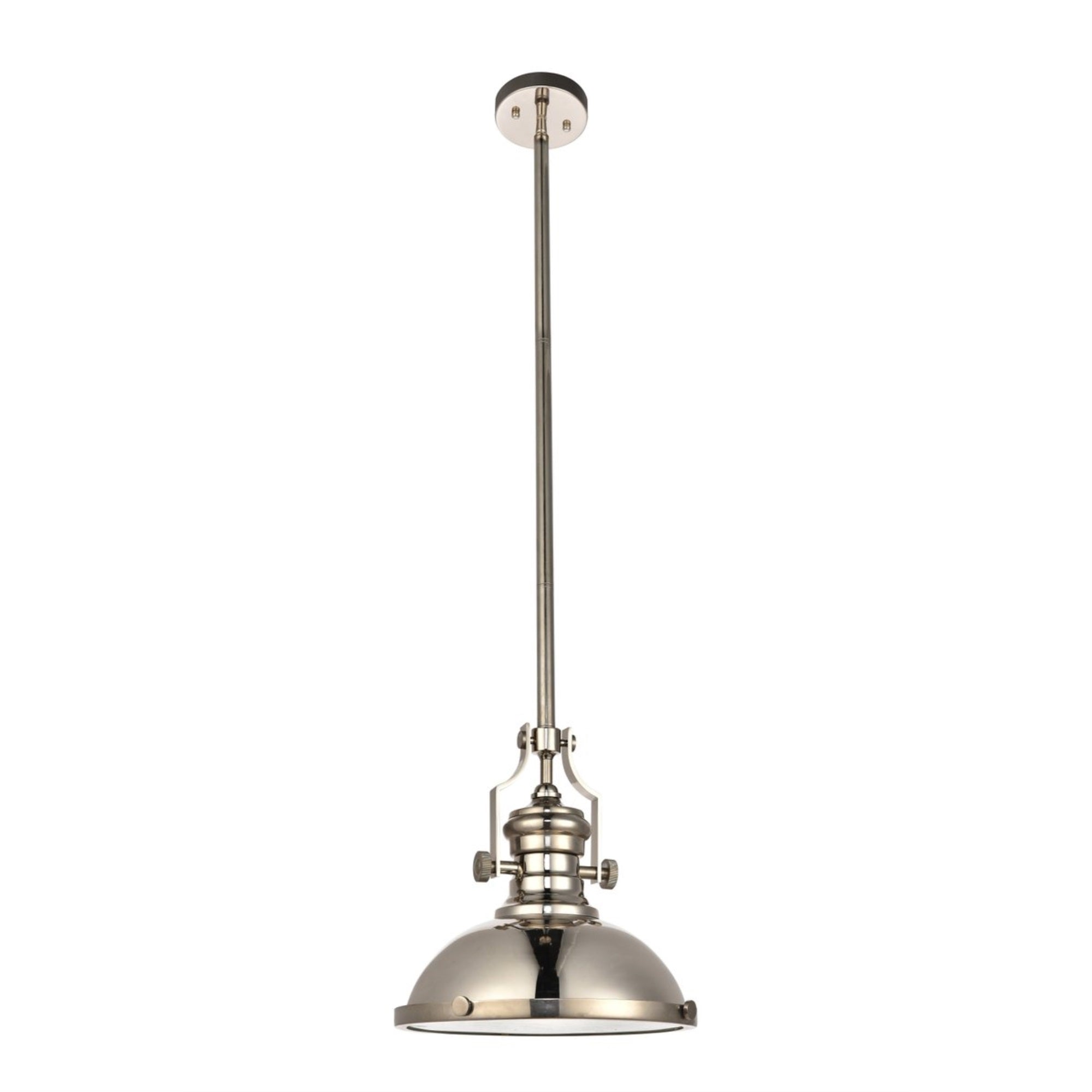 Elegant Lighting Eamon Pendant Light, 13in Wide, Aluminum, Polished Nickel, Model LD5001D13PN