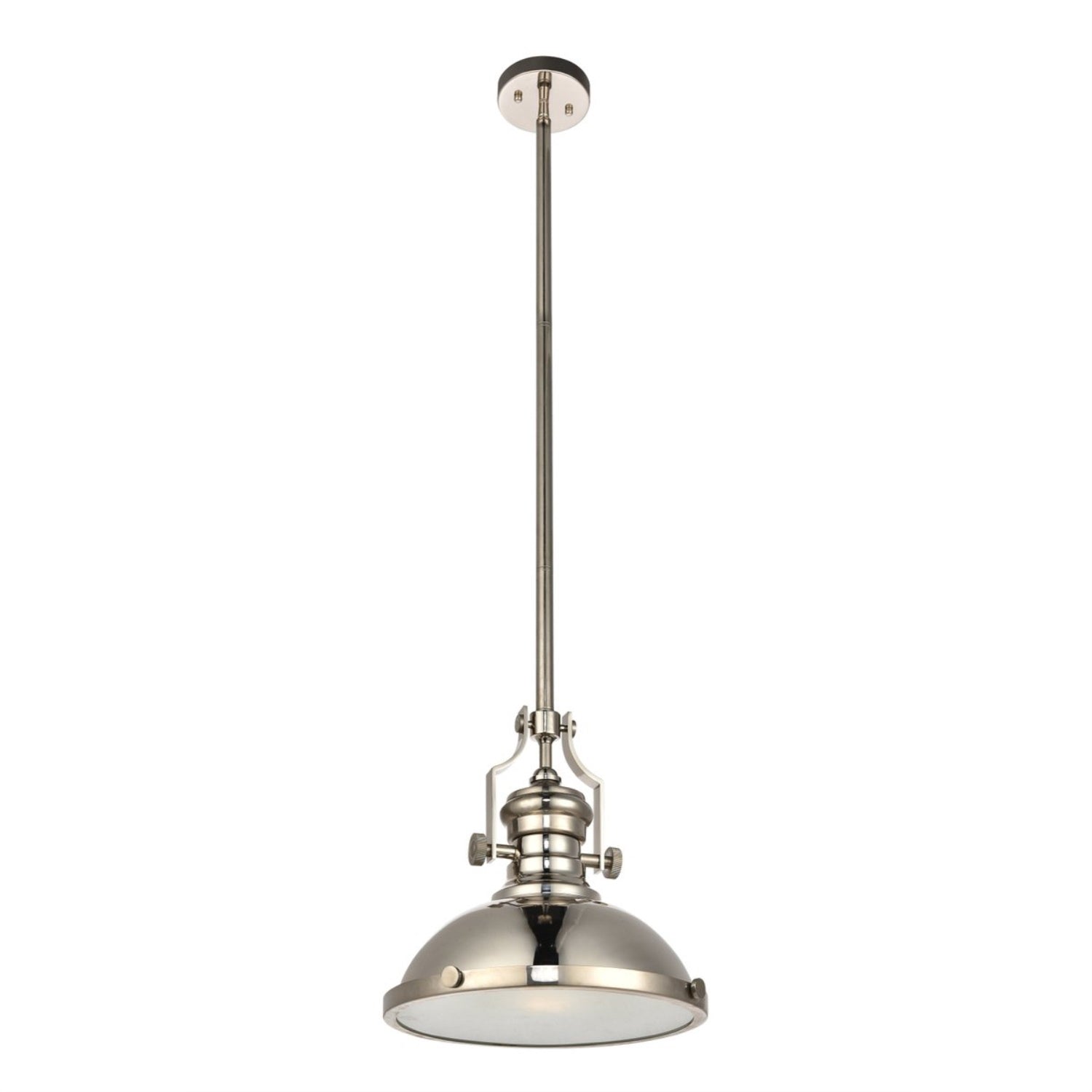 Elegant Lighting Eamon Pendant Light, 13in Wide, Aluminum, Polished Nickel, Model LD5001D13PN