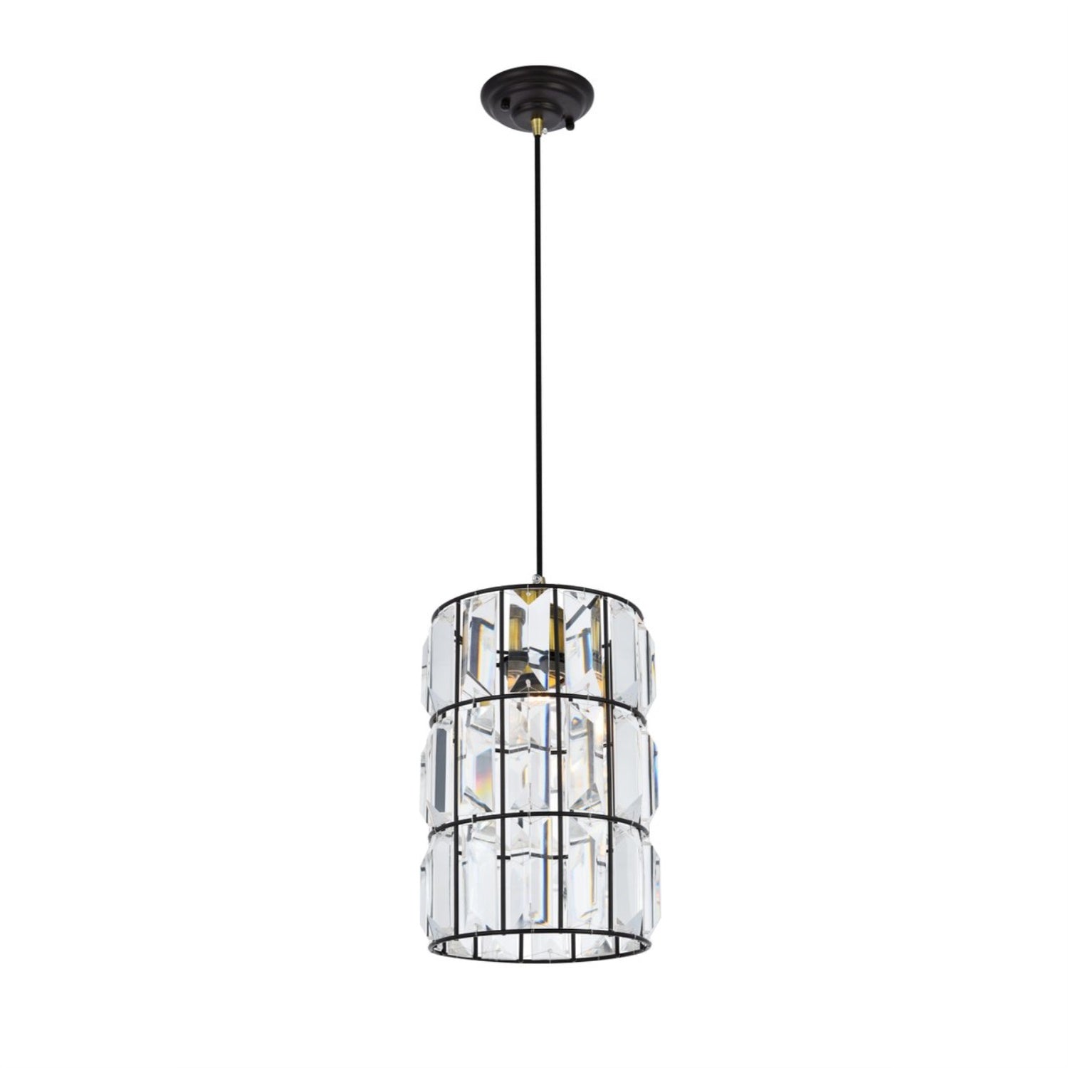 Elegant Lighting Pendant Light, Oil-Rubbed Bronze, Modern Design, 7.1&quot;W X 11.5&quot;H, Blair Collection