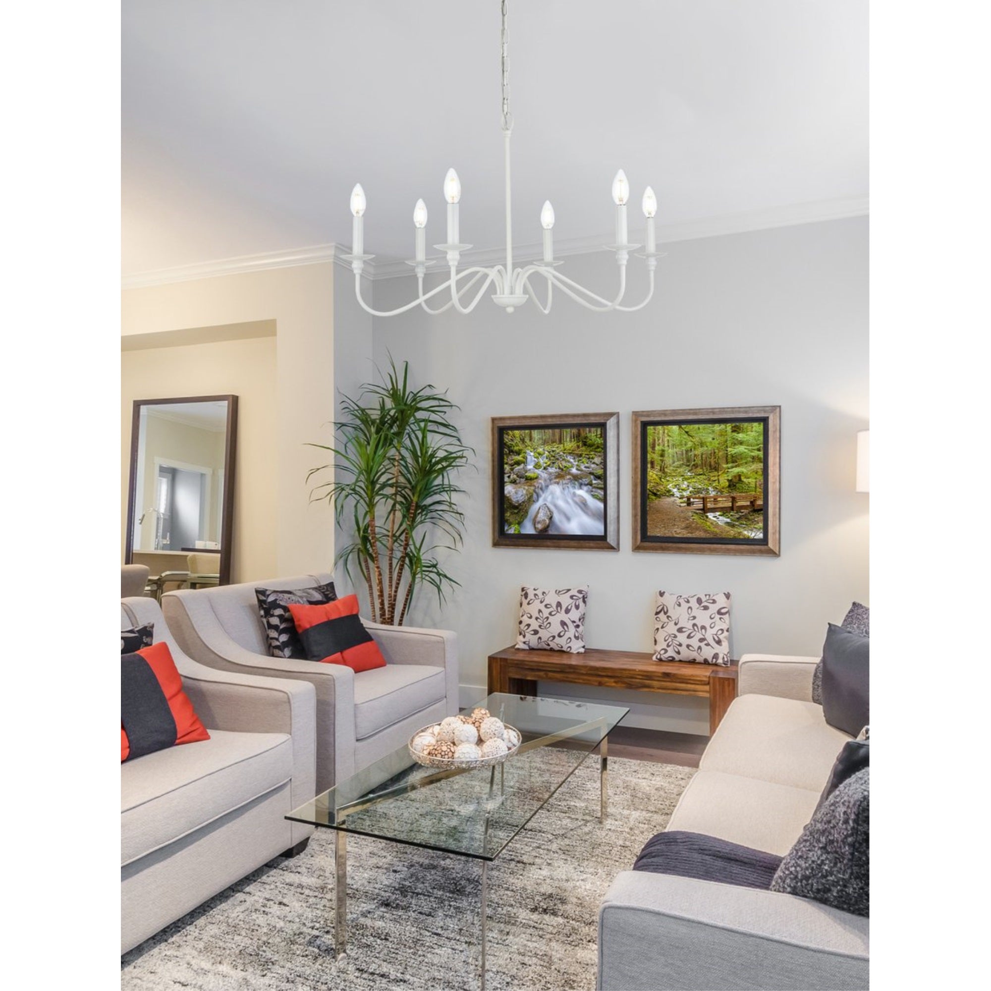 Rohan 36 inch chandelier in White