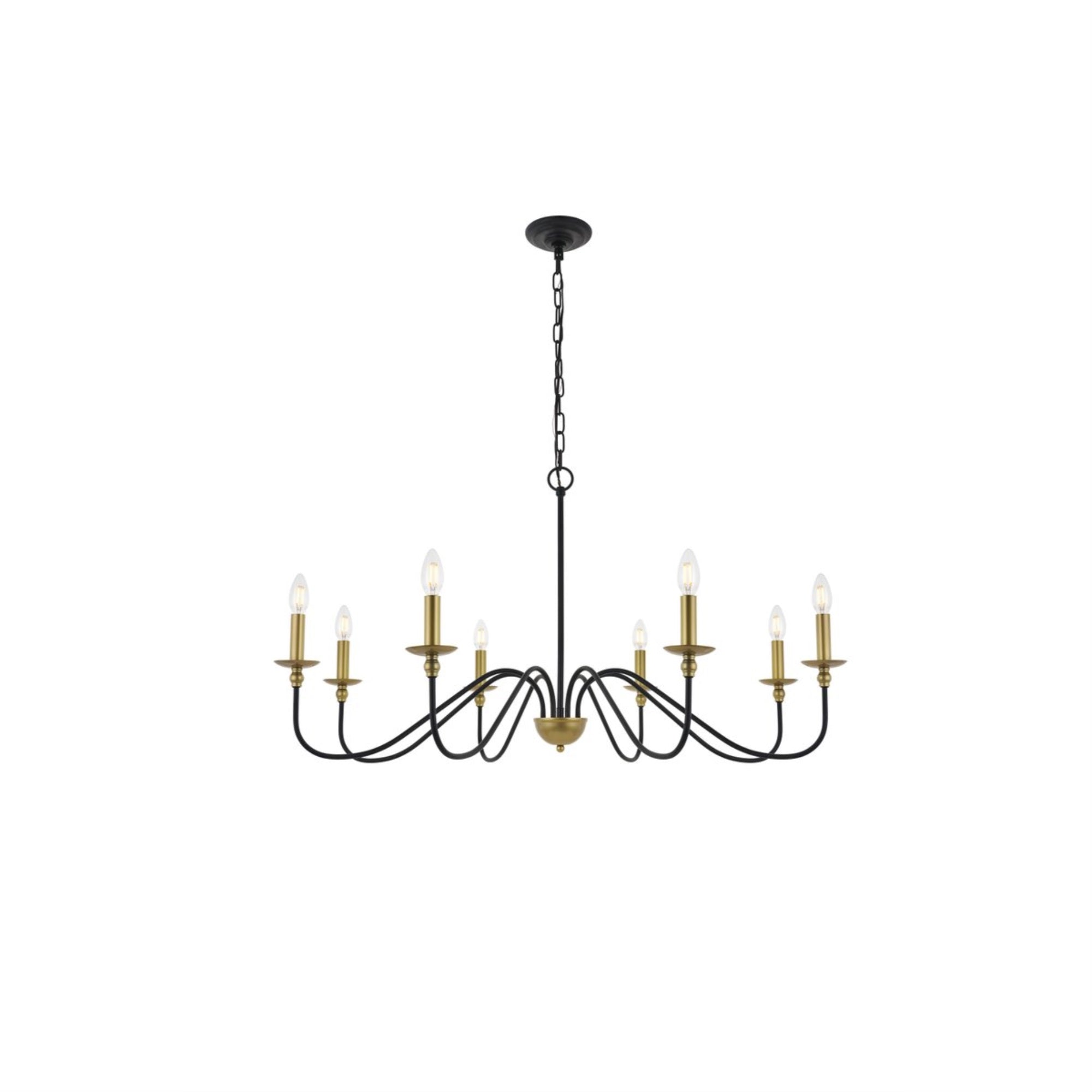 Rohan 8 light Matte Black and Brass Pendant