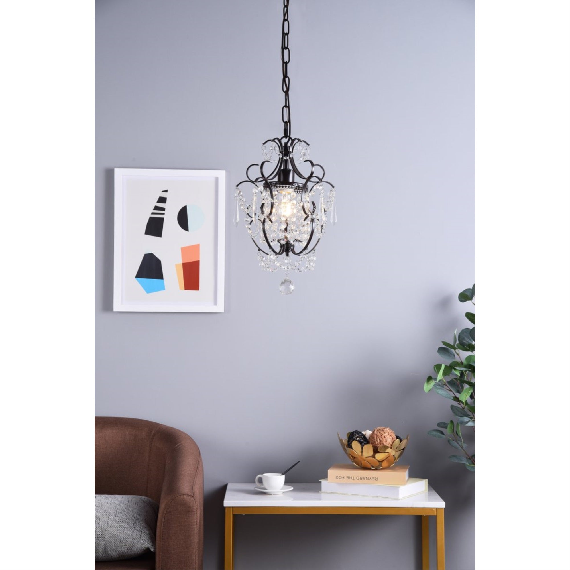 Living District Kirin Pendant Light - 1-Light Modern Metal, Iron, Oil Rubbed Bronze, Model LD5017D11ORB
