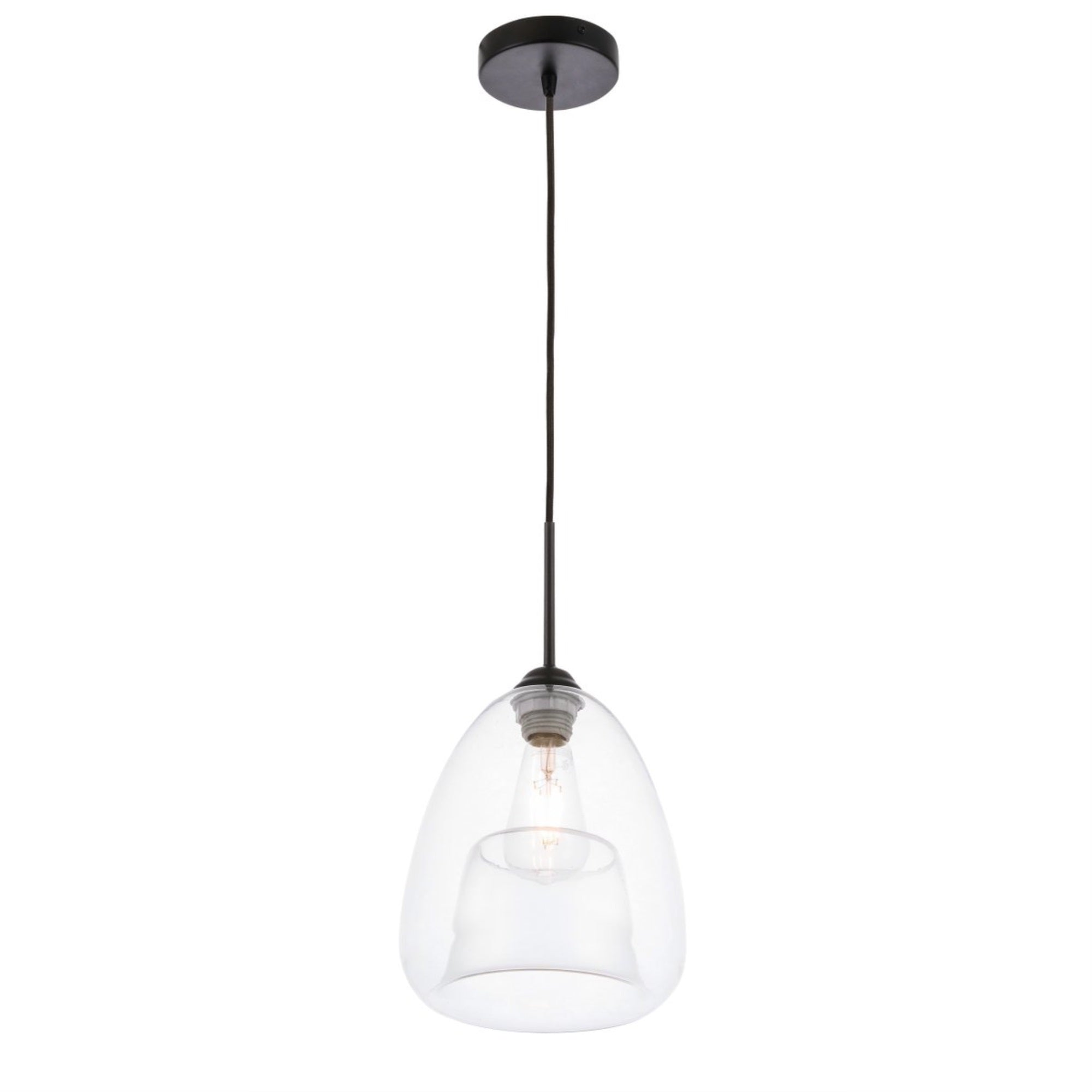 Kason 1 Light Black And Clear Glass Pendant