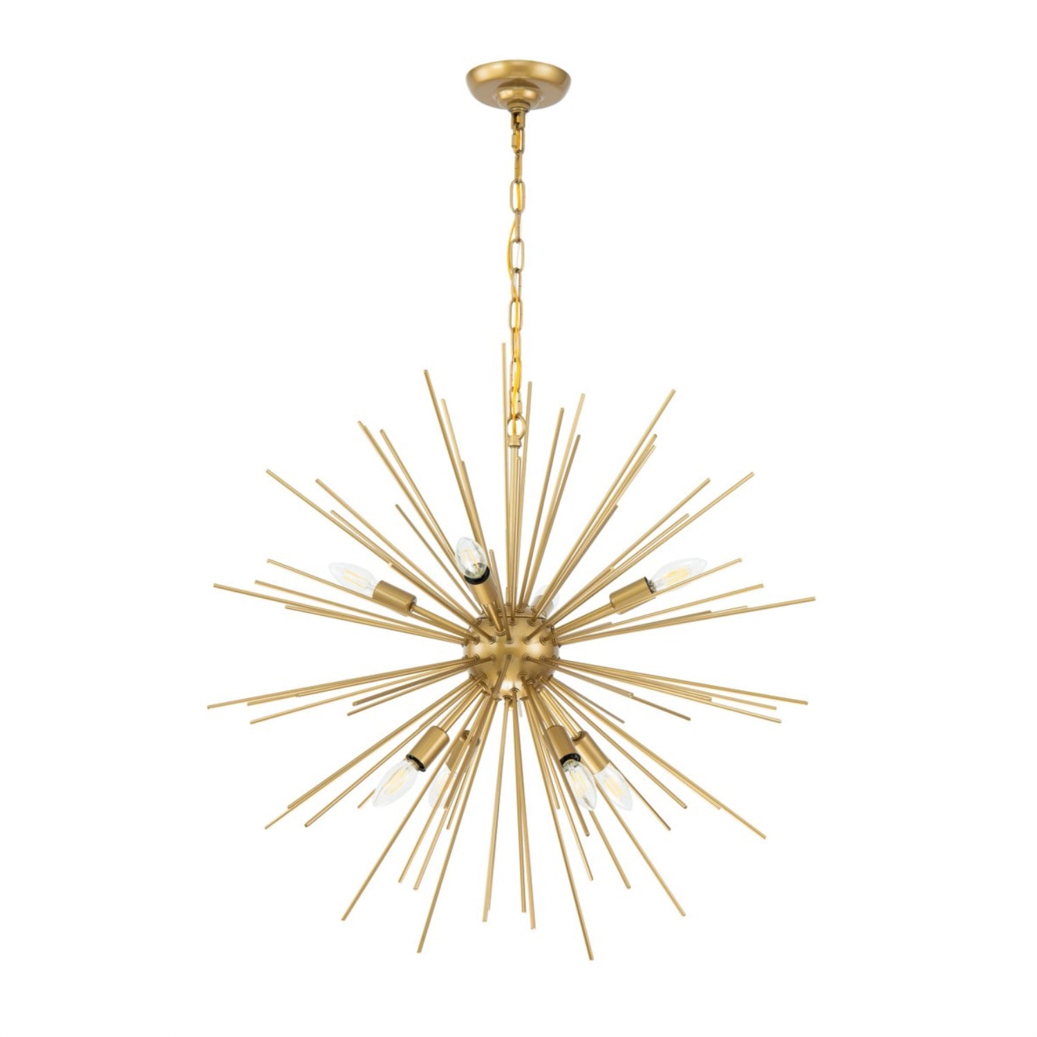 Living District Brass 8-Light Metal Pendant - Elegant Iron Lighting Fixture