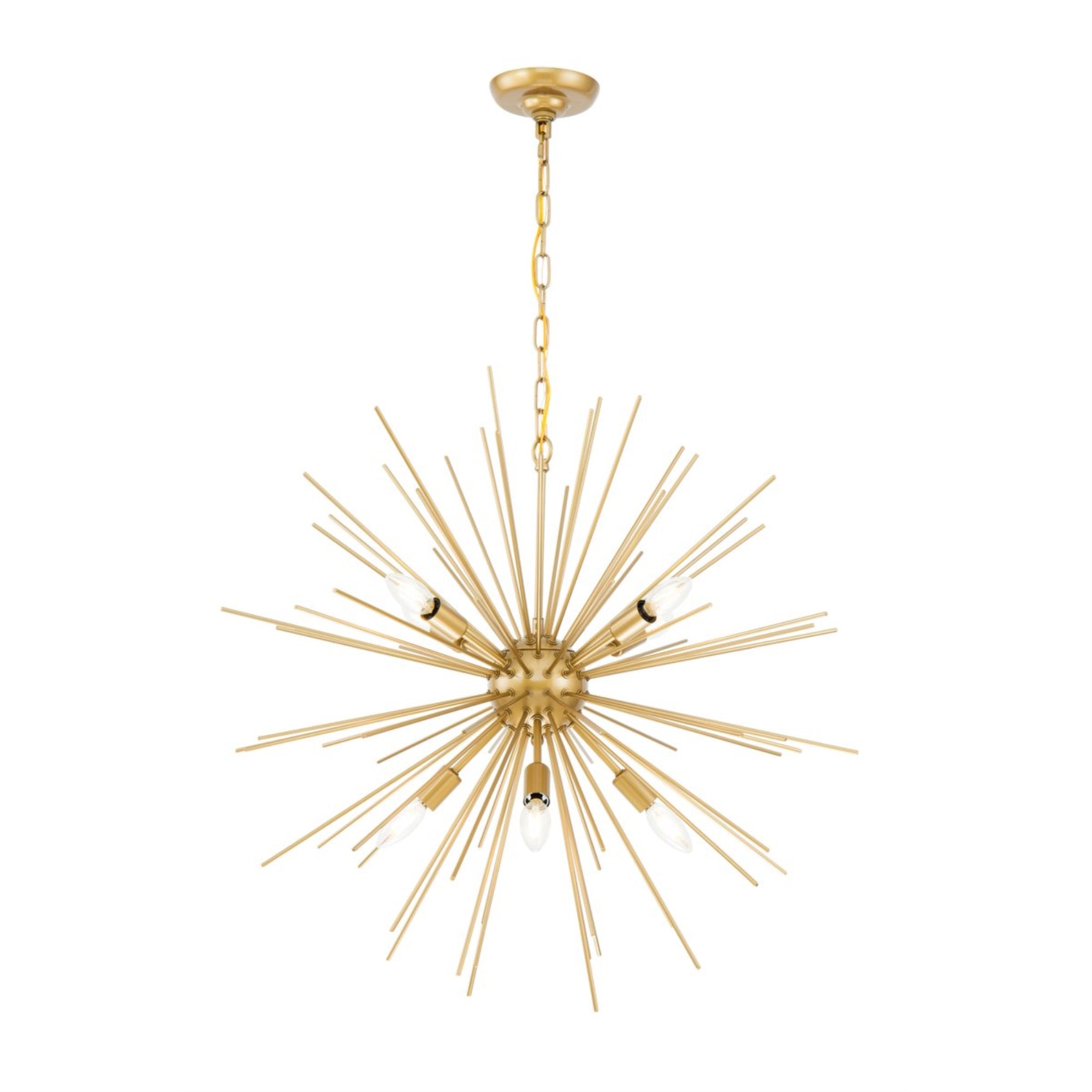 Living District Brass 8-Light Metal Pendant - Elegant Iron Lighting Fixture