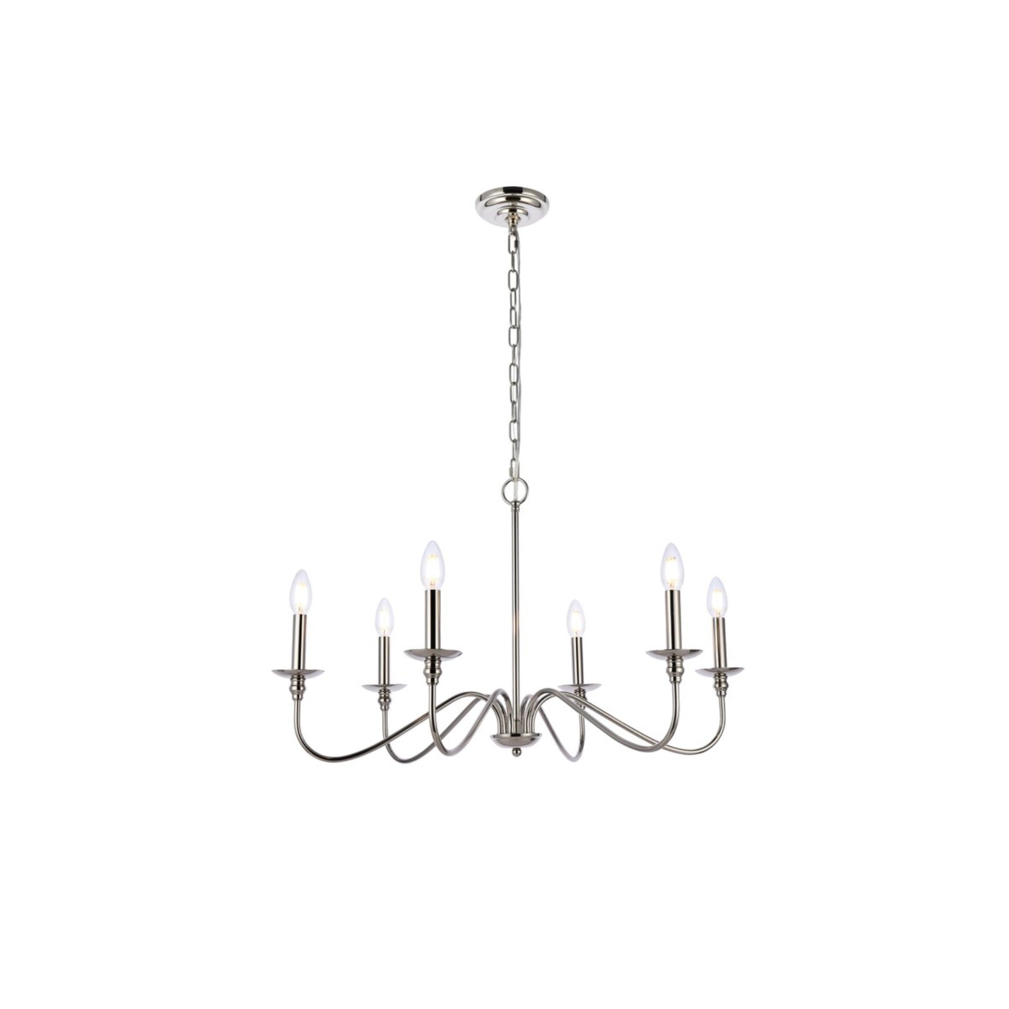 Rohan 30 Inch Chandelier In Polished Nickel