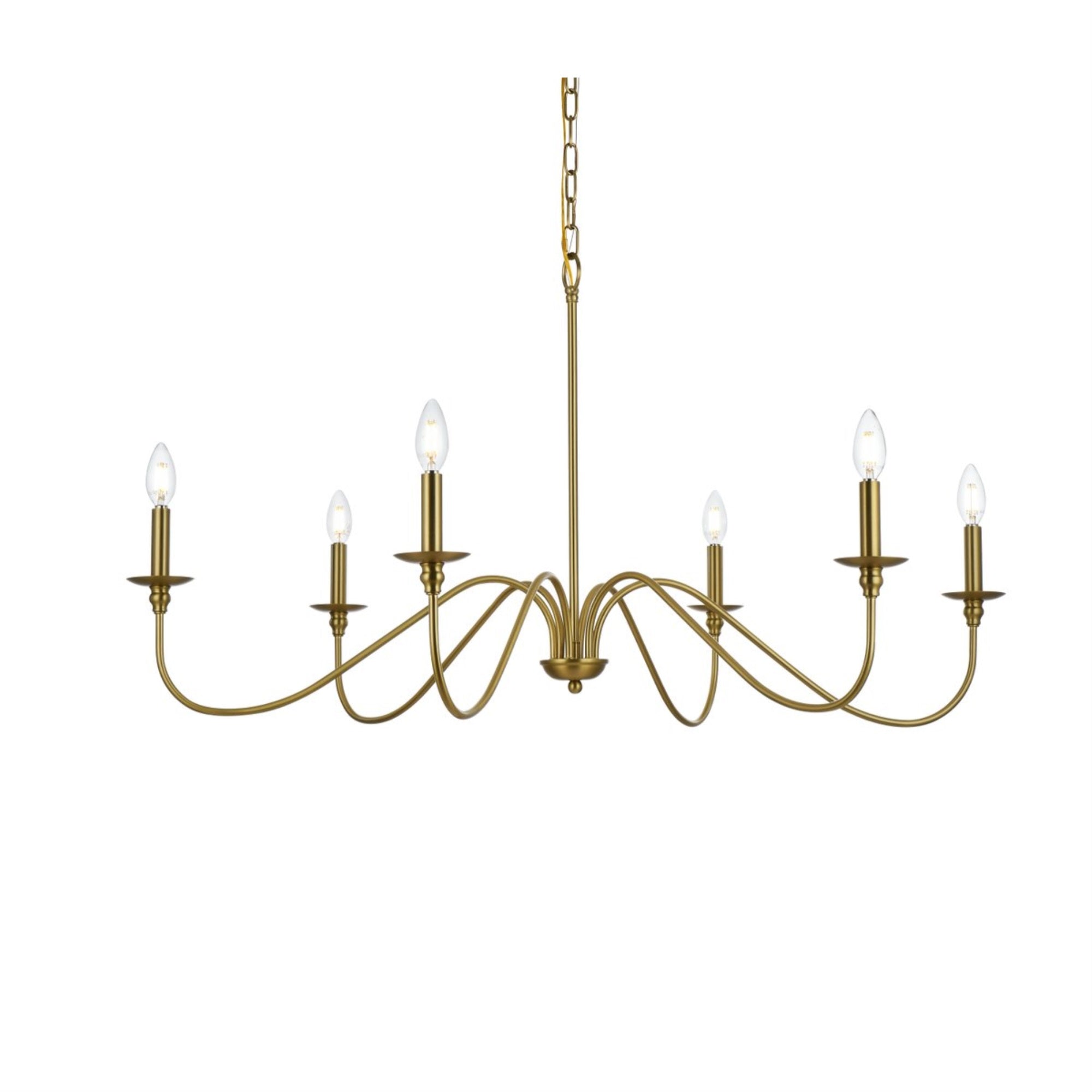 Rohan 42 inch chandelier in Satin Gold