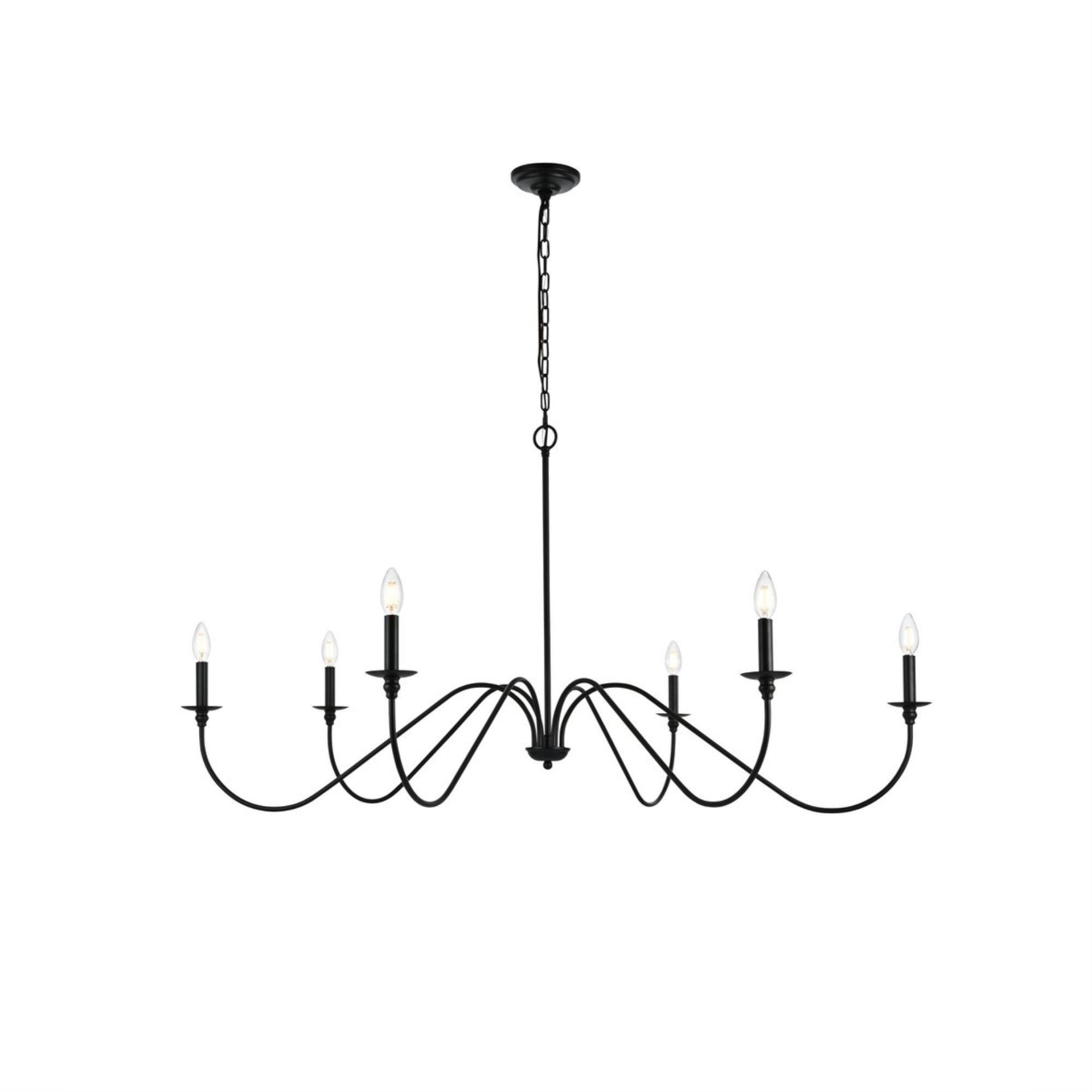 Rohan 54 inch chandelier in Matte Black