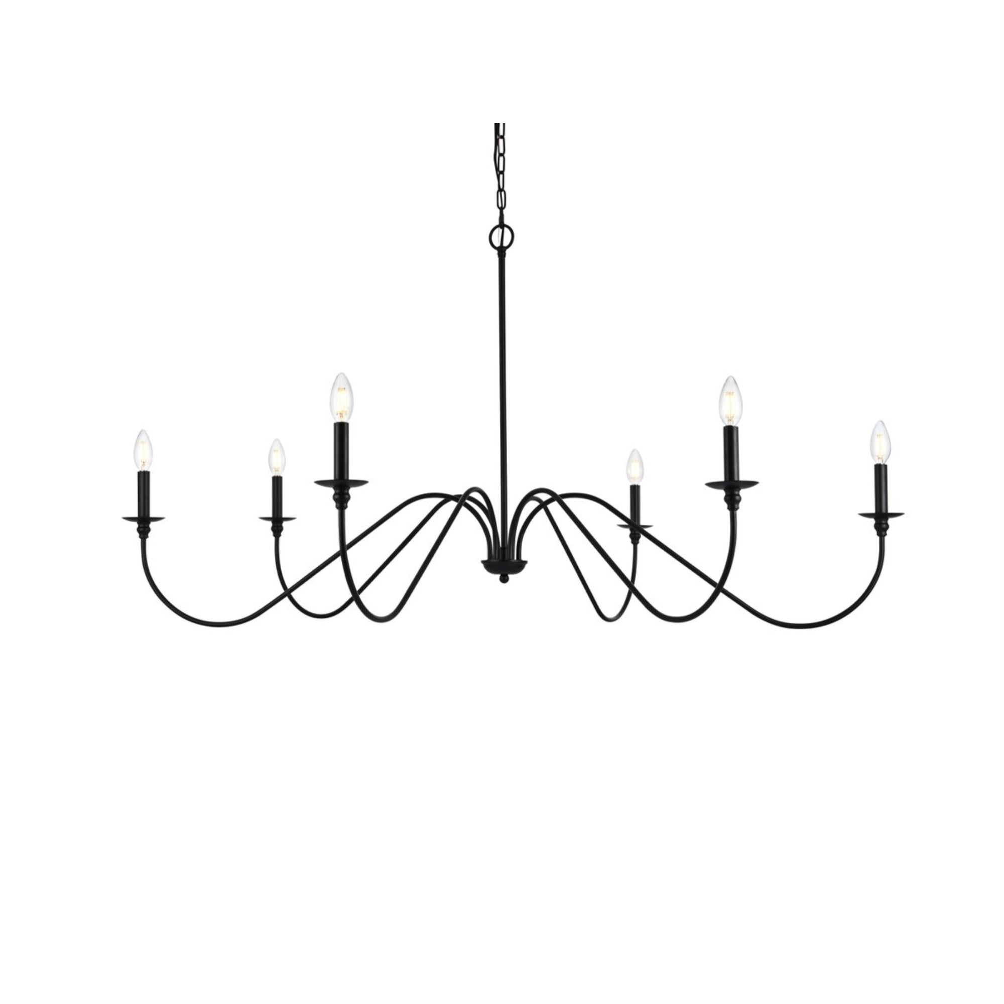 Rohan 54 inch chandelier in Matte Black