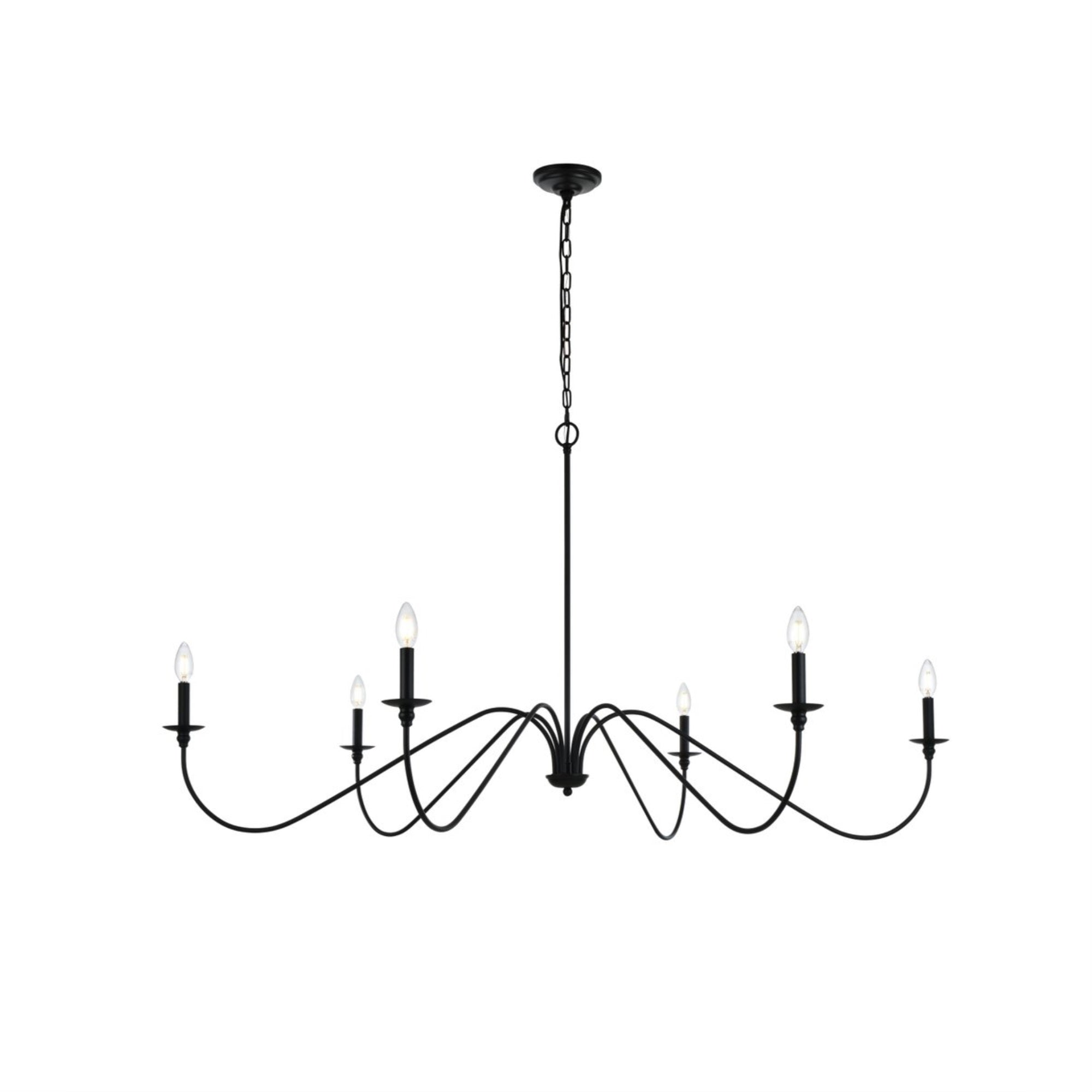 Rohan 60 inch chandelier in Matte Black