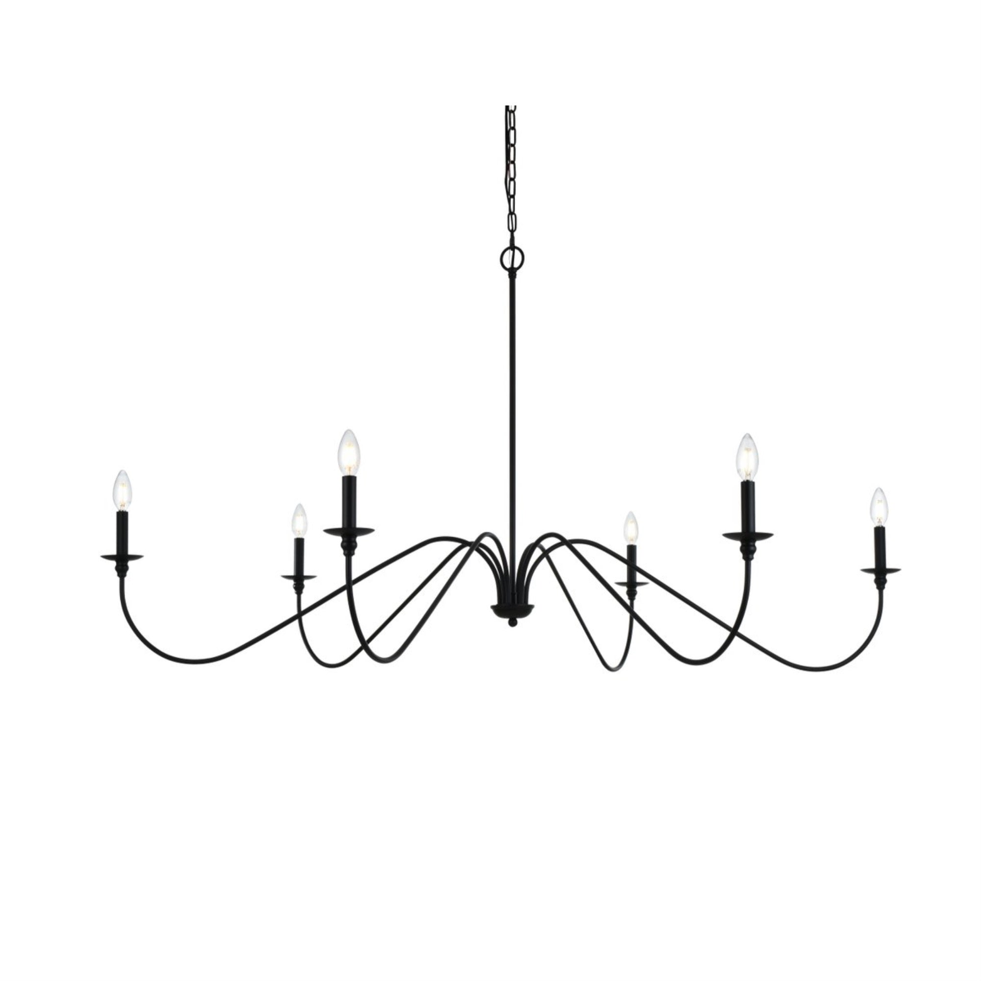 Rohan 60 inch chandelier in Matte Black