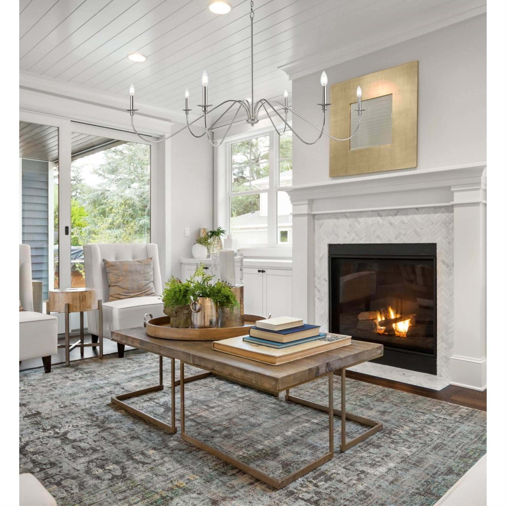 Rohan 60 inch chandelier in Polished Nickel