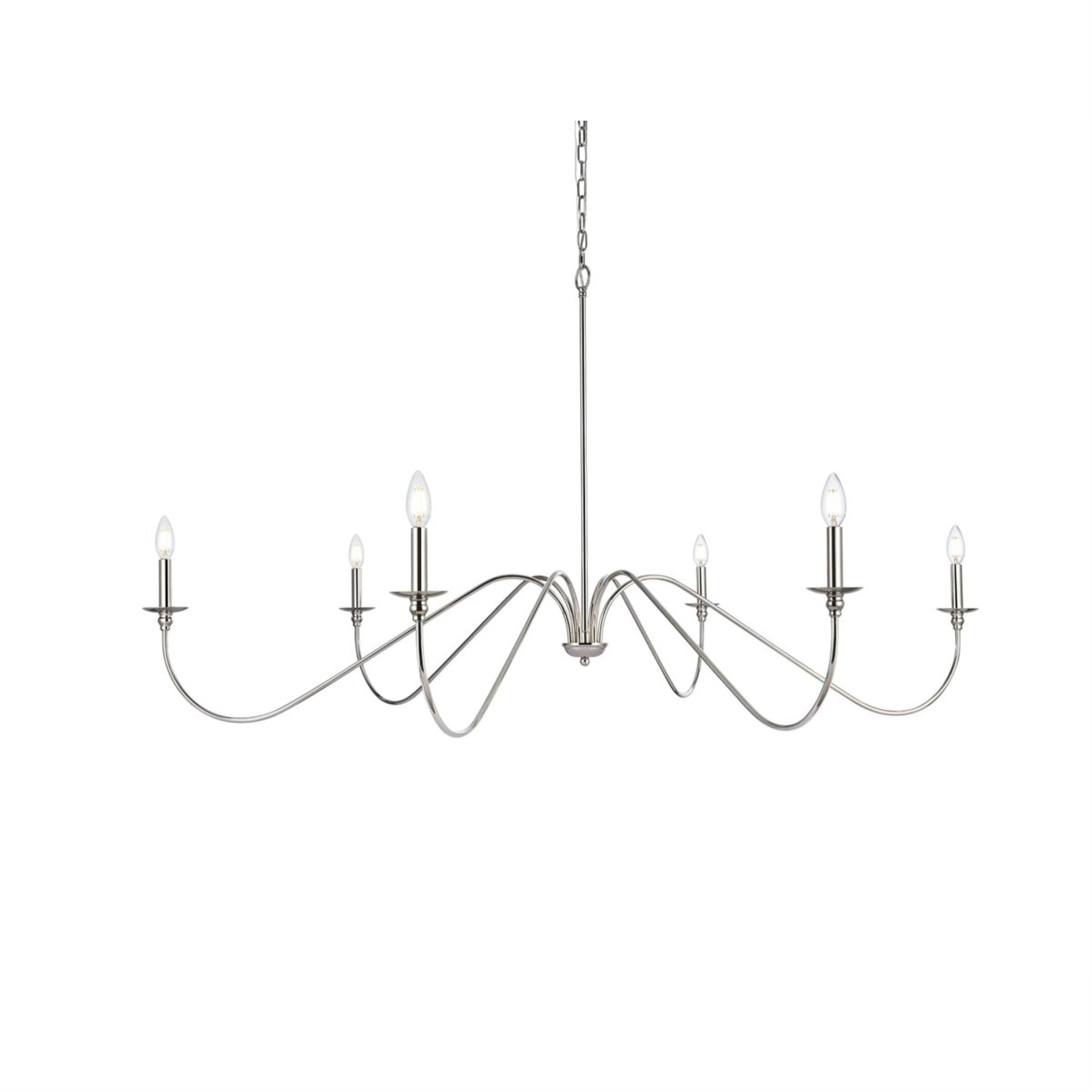 Rohan 60 inch chandelier in Polished Nickel