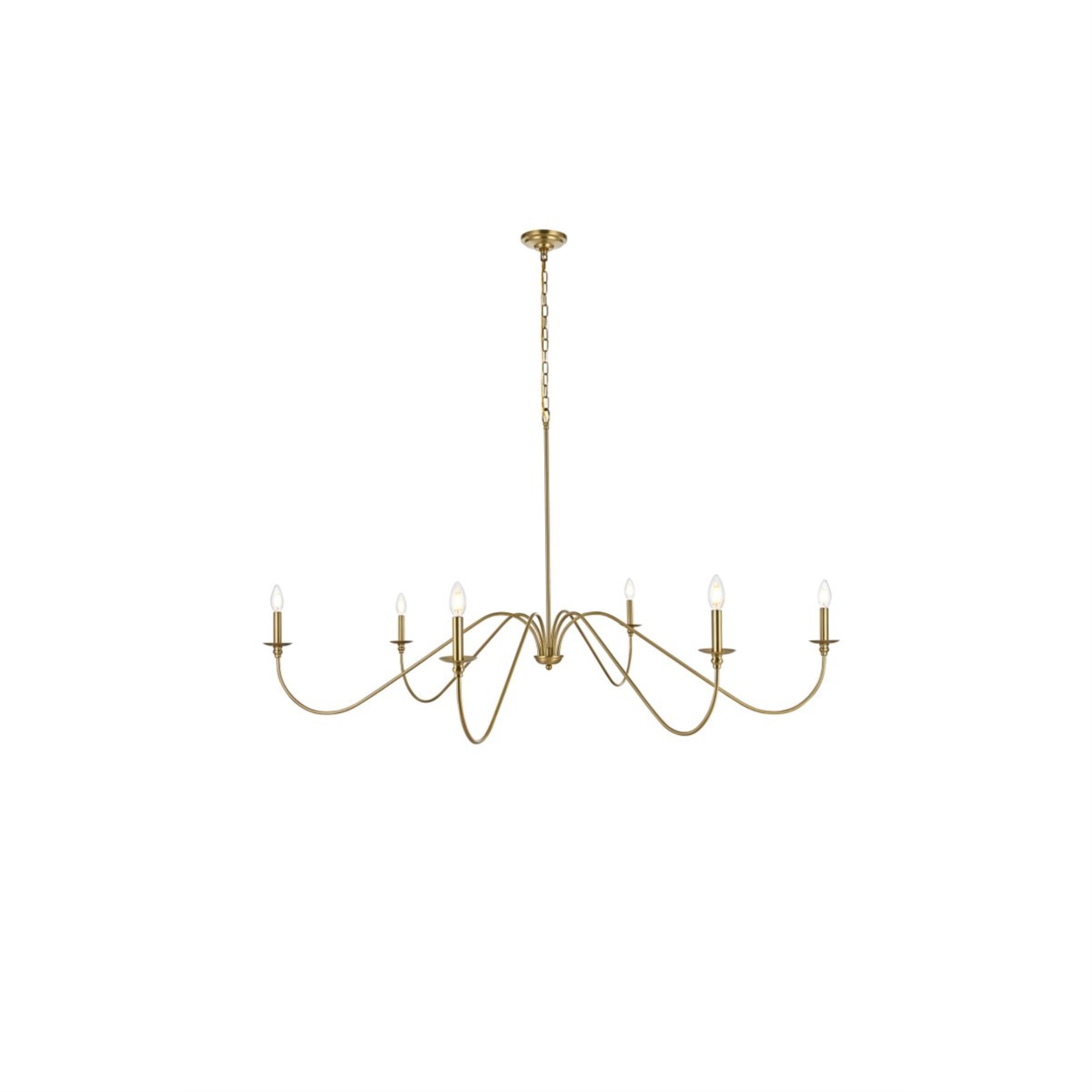 Rohan 60 inch chandelier in Satin Gold
