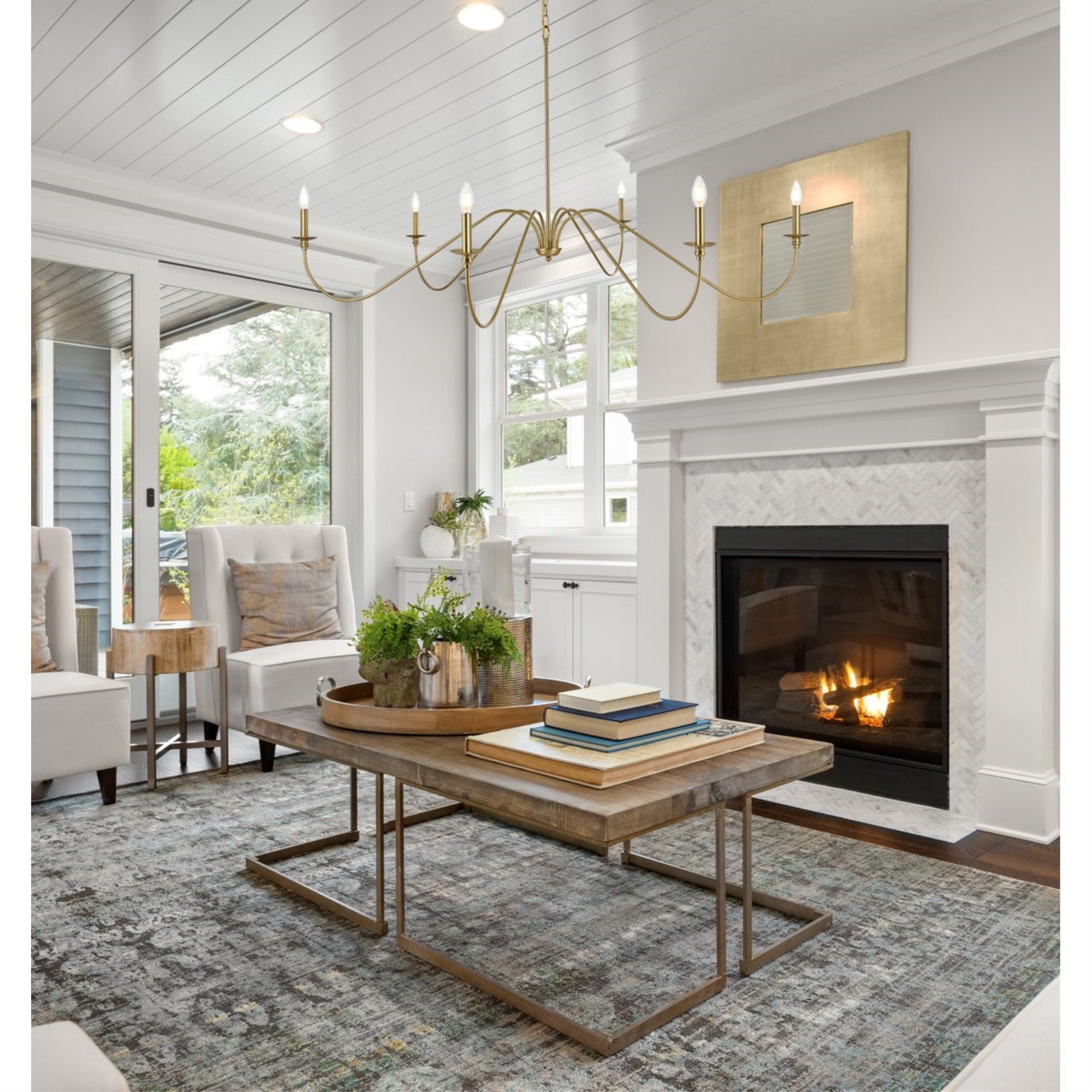 Rohan 60 inch chandelier in Satin Gold