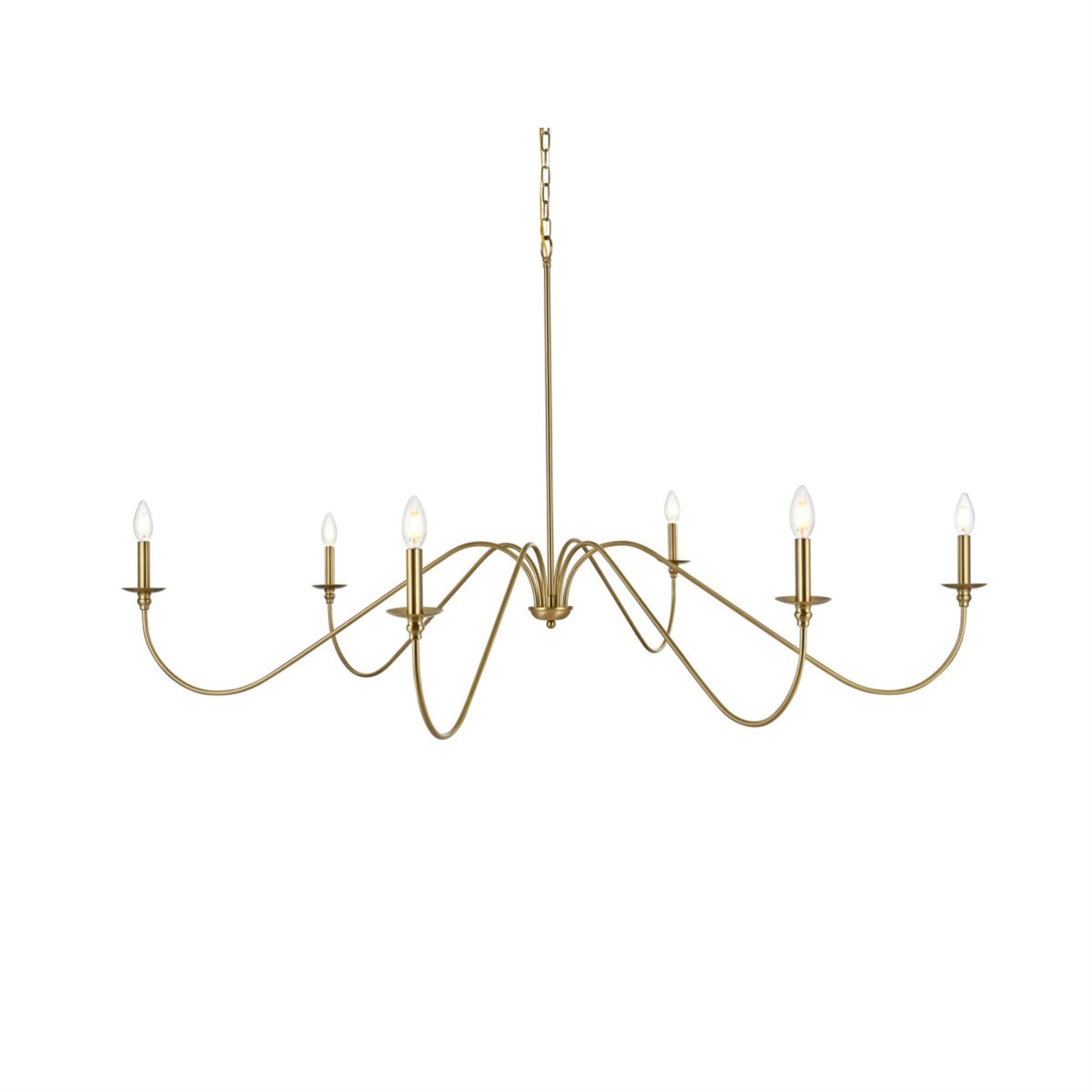 Rohan 60 inch chandelier in Satin Gold
