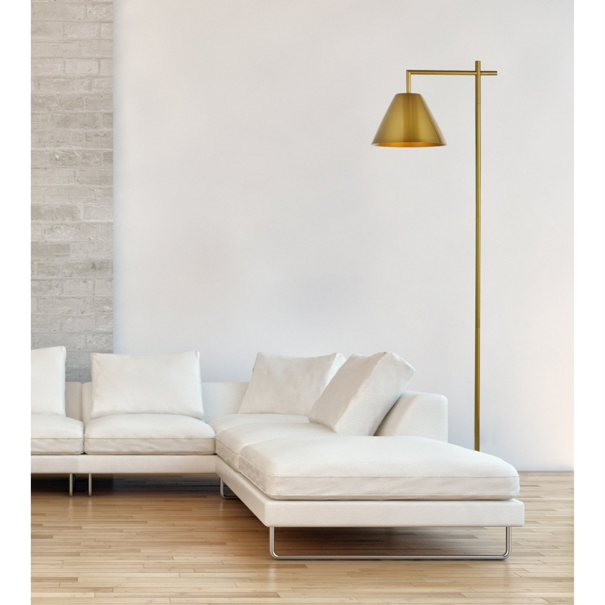 Flos metal floor lamp in brass