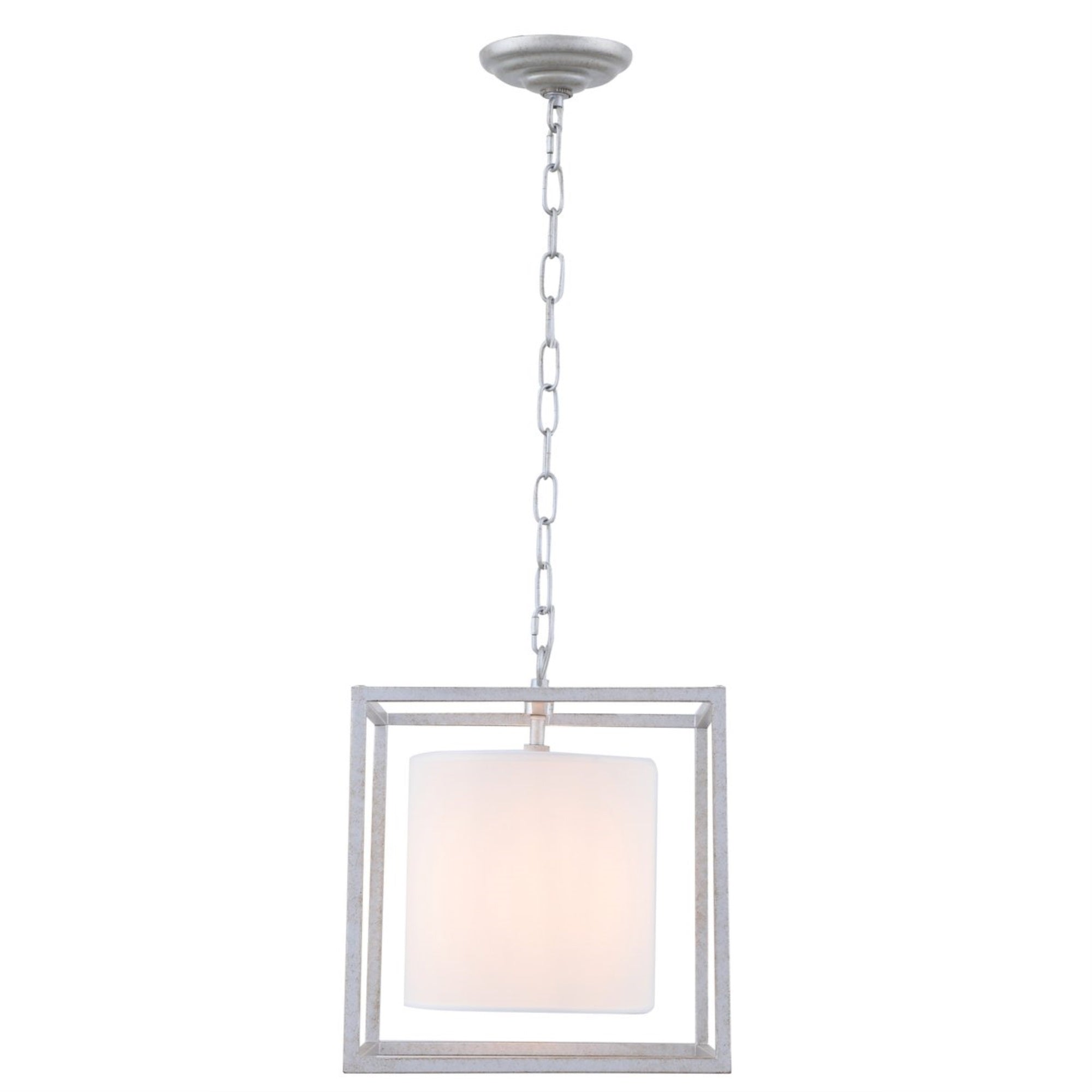 Mirin 1 Light Vintage Sliver And White Shade Pendant