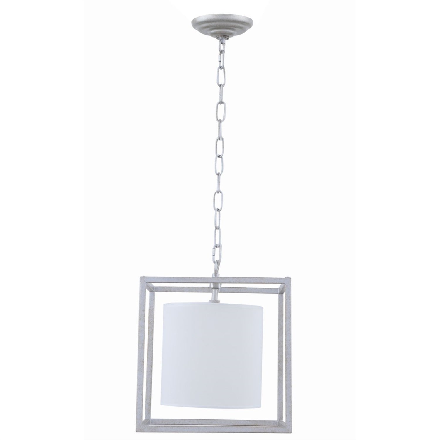 Mirin 1 Light Vintage Sliver And White Shade Pendant