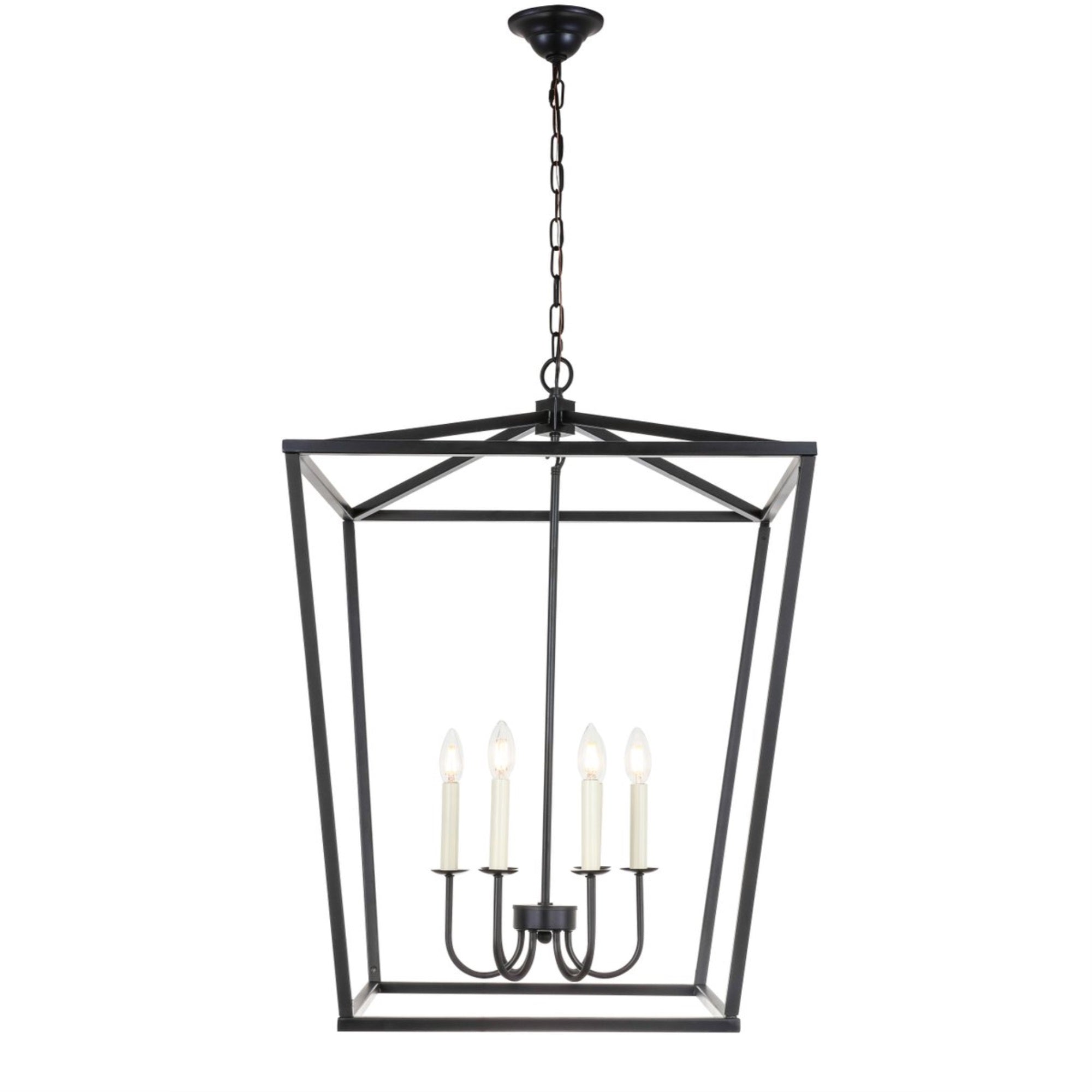 Living District Maddox 6-Light Black Metal Chandelier - Modern Ceiling Fixture
