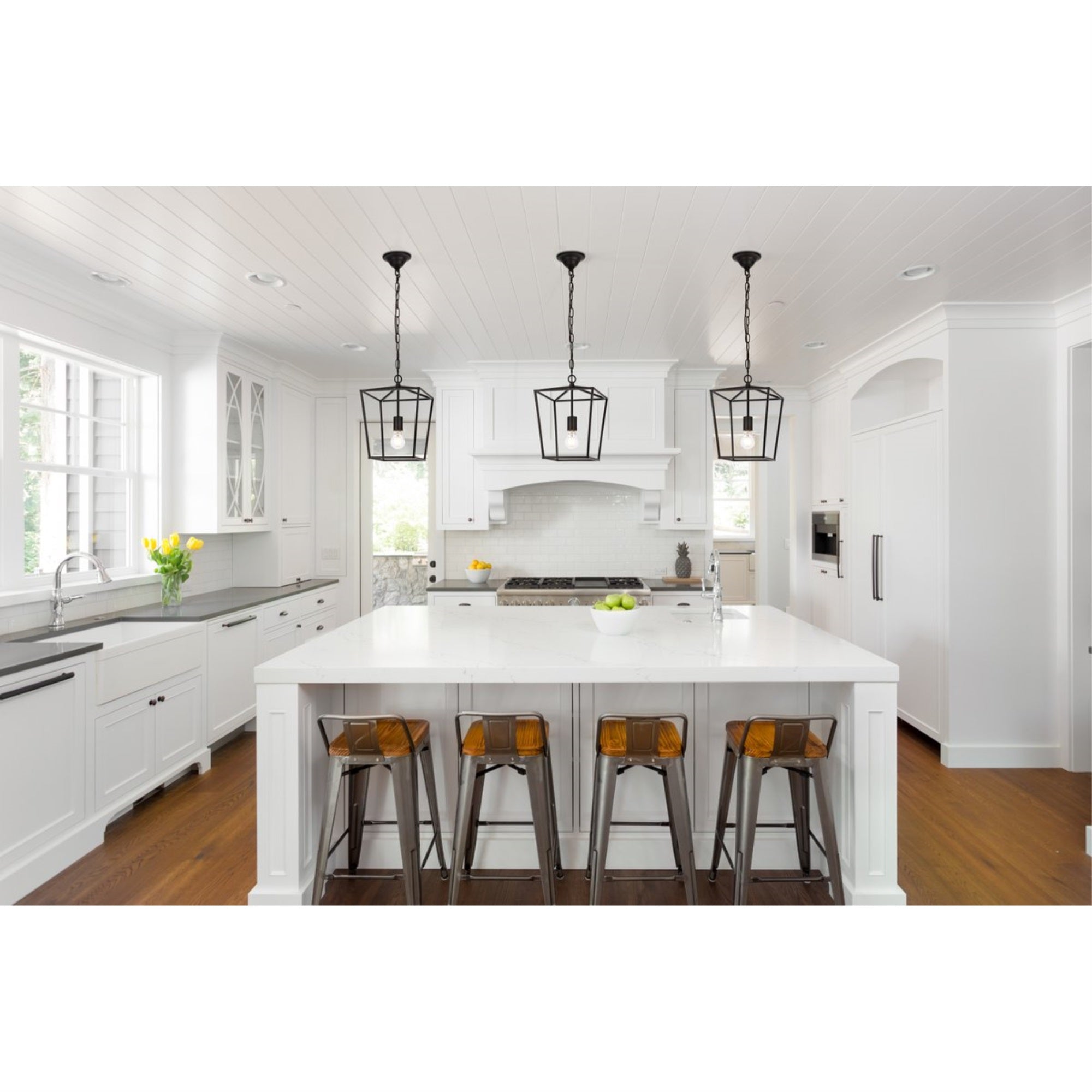 Elegant Lighting Maddox Collection Pendant Lamp, Metal, 9.75inD x 14.5inH, Black Finish, Model LD6008D9BK