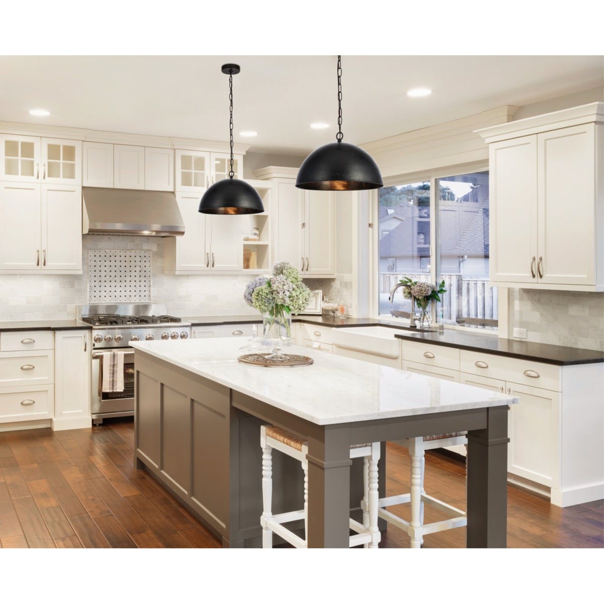 Elegant Lighting Ld6013D15 Merce Single Light 15&quot; Wide Pendant With An Aluminum, Vintage Black