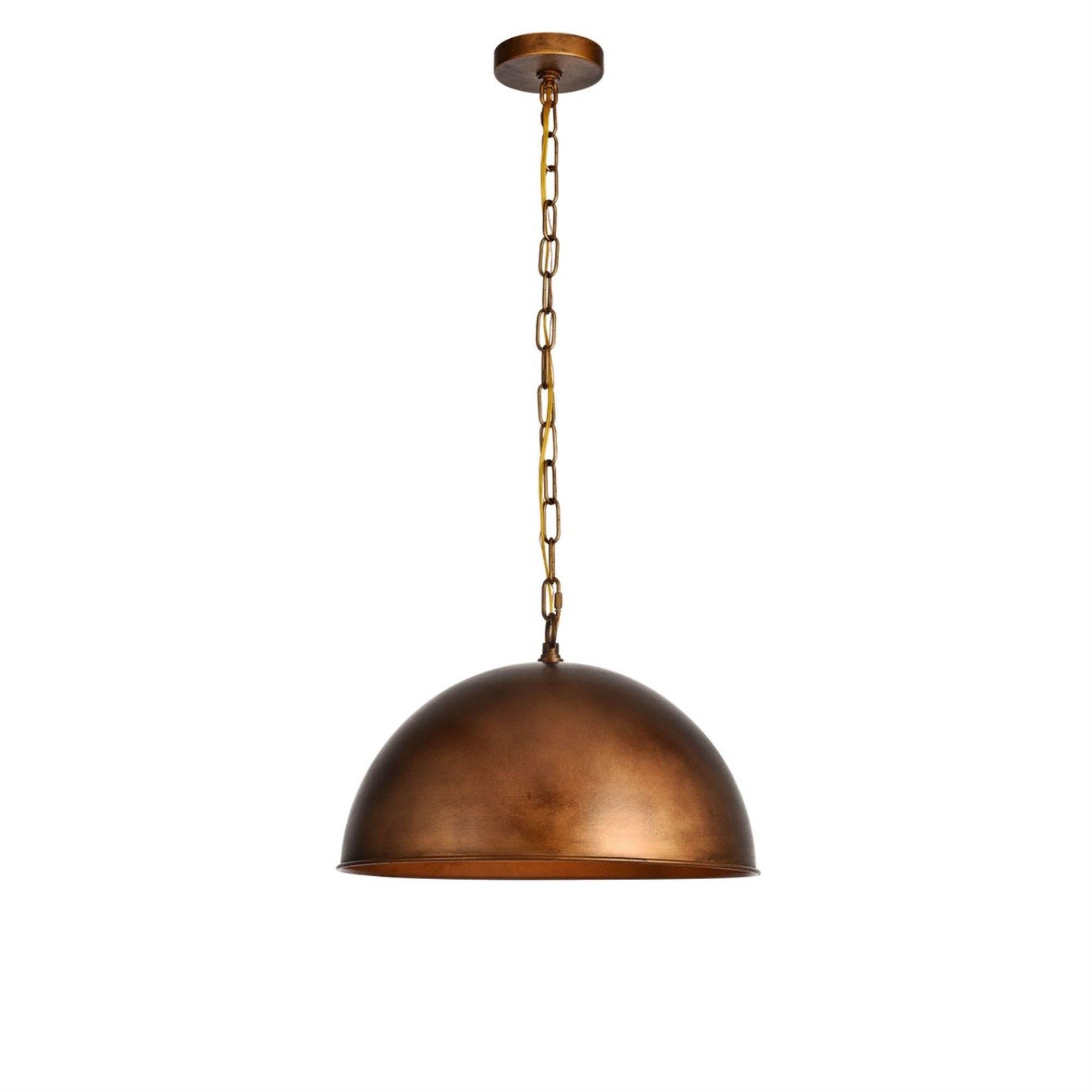 Living District 1-Light Metal Pendant, Manual Brass Finish, Model LD6013D15BR