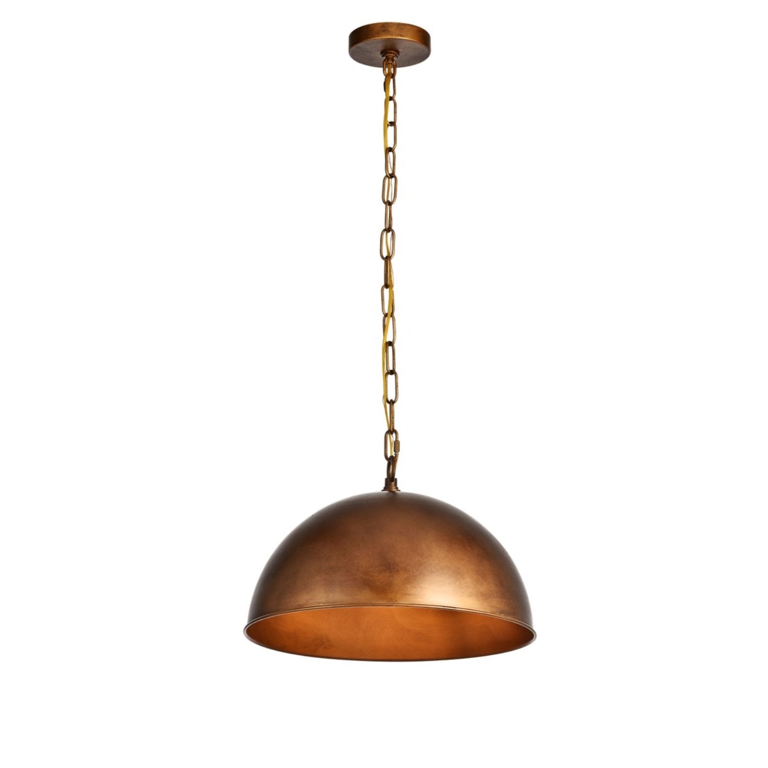 Living District 1-Light Metal Pendant, Manual Brass Finish, Model LD6013D15BR