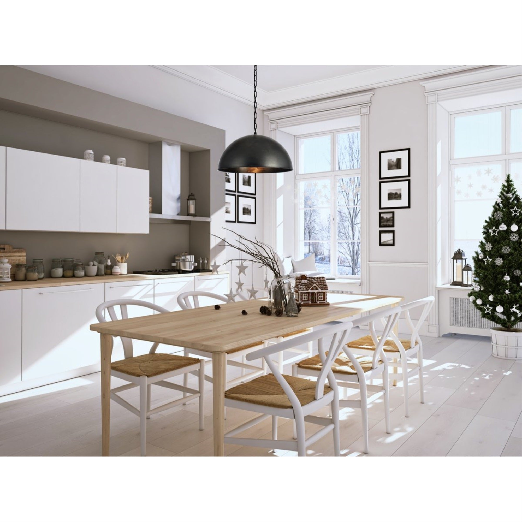 Elegant Lighting Living District Merce 1-Light Transitional Metal Pendant In Vintage Black