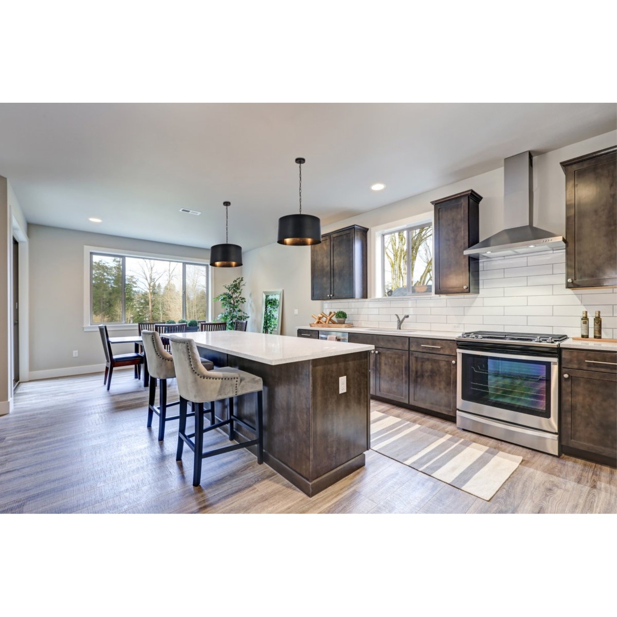 Elegant Lighting Miro Collection 3 Light Pendant Lamp In Vintage Black Finish - 20&quot;D X 11.75&quot;H