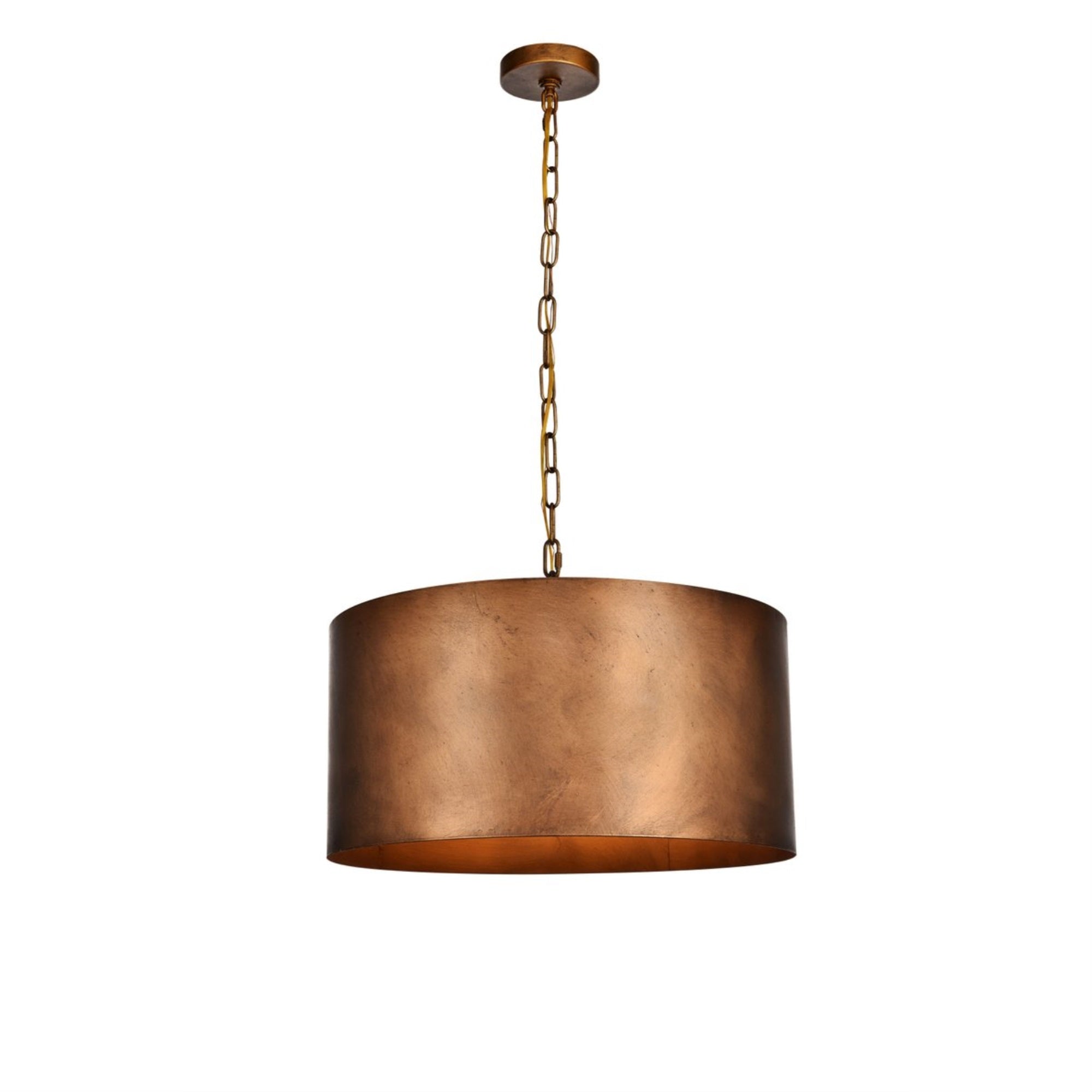 Elegant Lighting LD6015D20 Miro 3-Light Pendant, 20in Wide, Aluminum Shade, Brass Finish